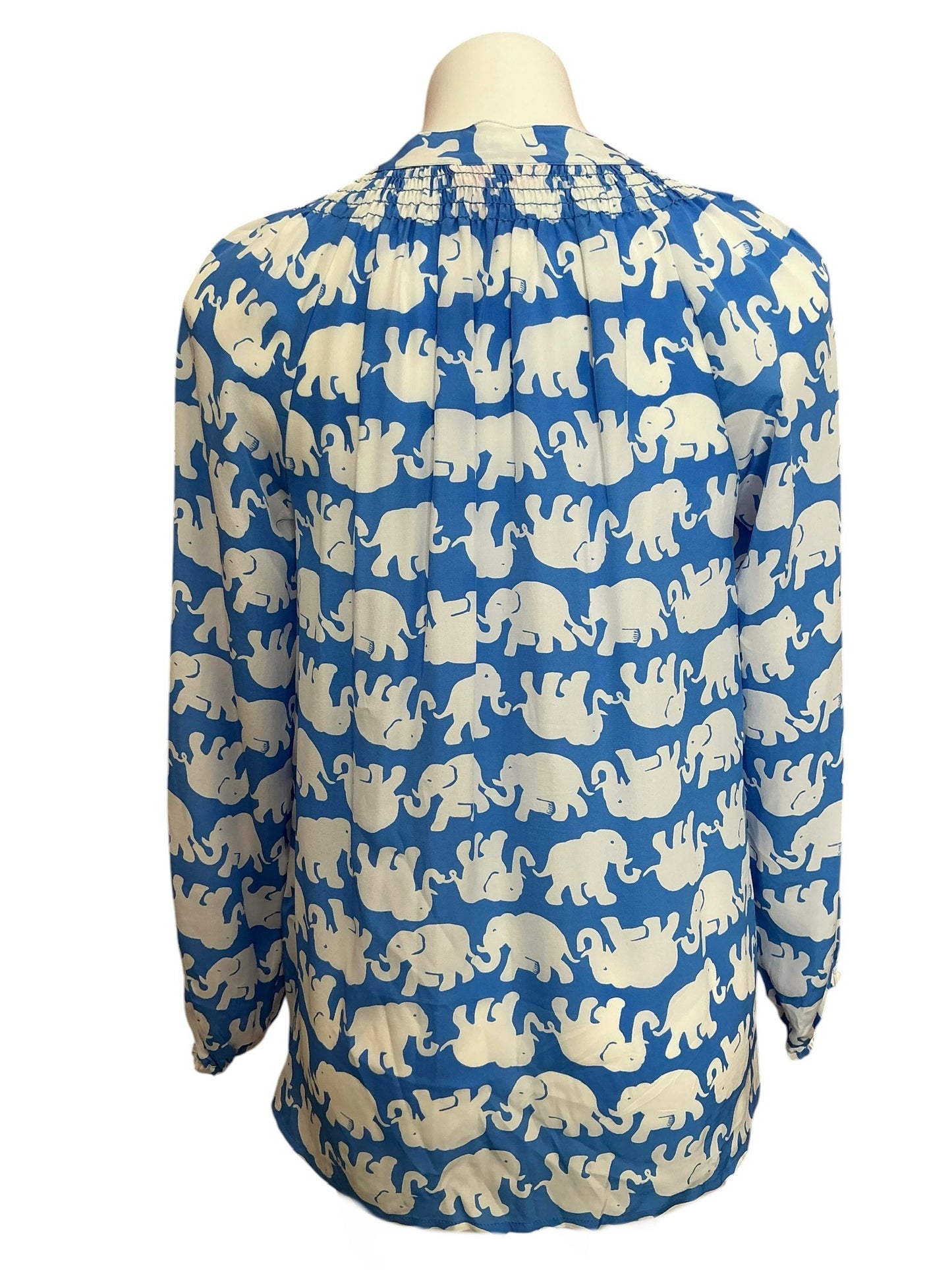 Lilly Pulitzer Elsa Silk Top Bay Blue Tusk In The Sun - Size M