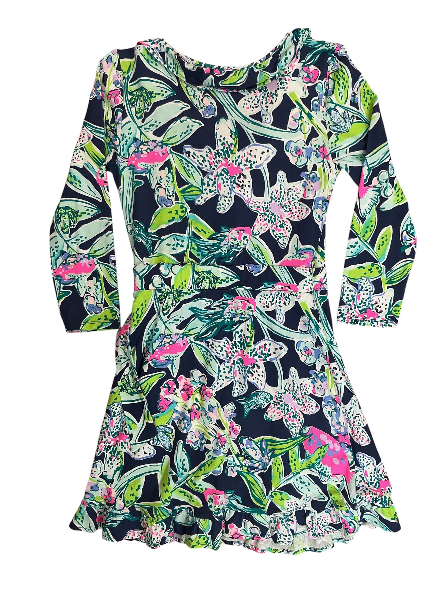 Lilly Pulitzer Jessalynne Wrap Romper Bright Navy Sway This Way - Size XS