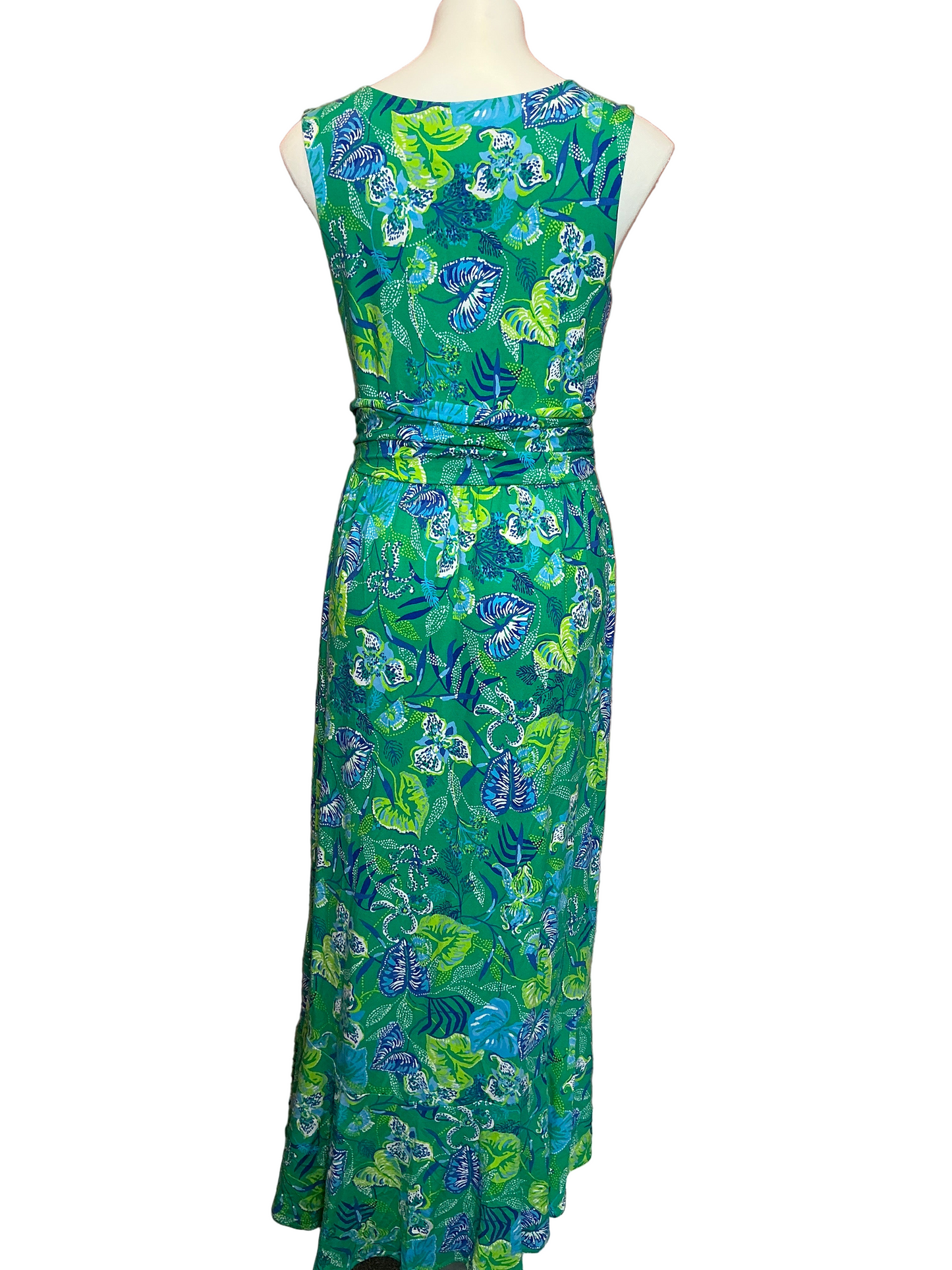 Lilly Pulitzer Moana Maxi Dress In A Flutter Botanical Green- Size M