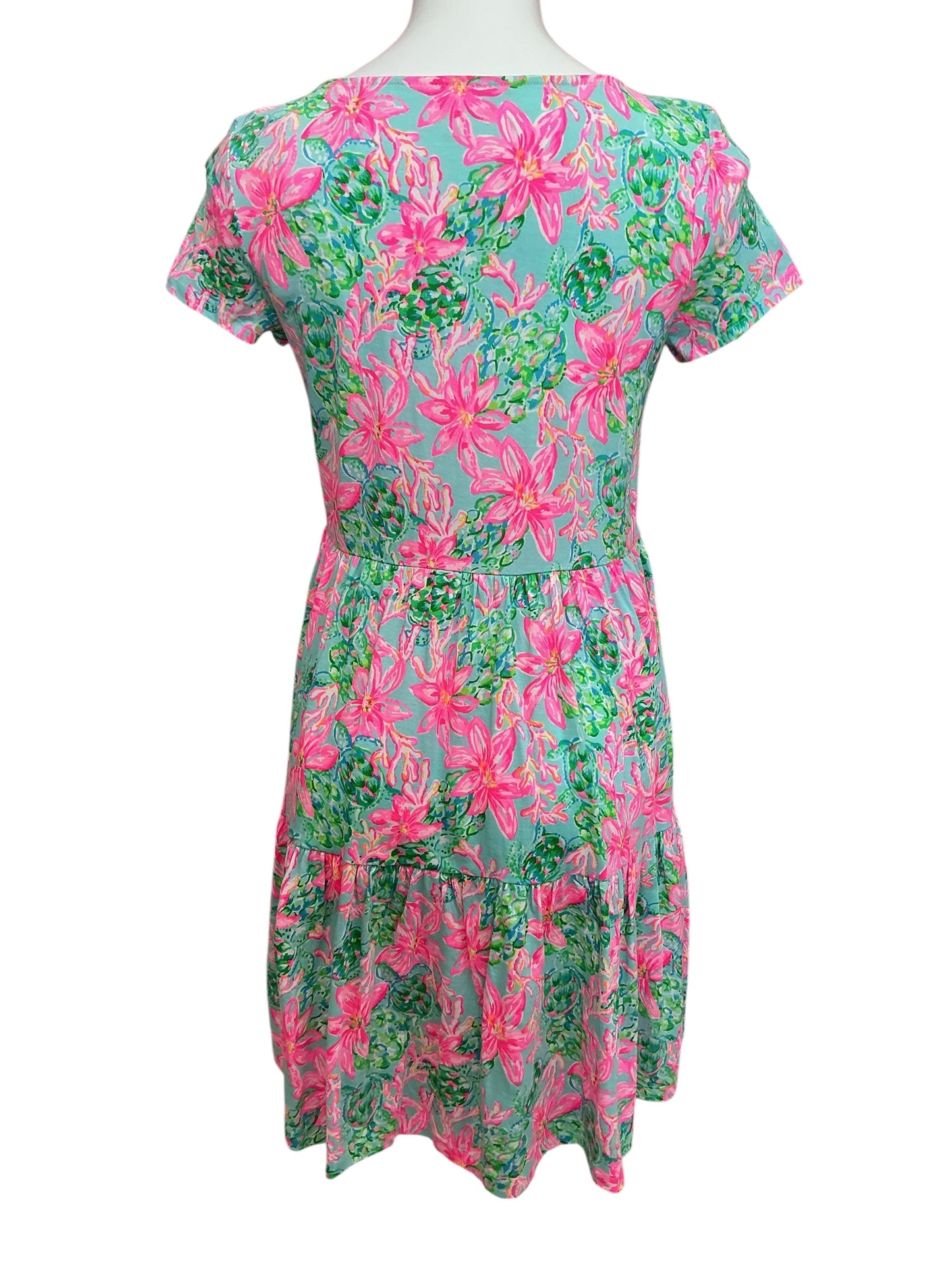 Lilly Pulitzer NWT Geanna Short-Sleeve Dress Surf Blue So Shellegant - Size S
