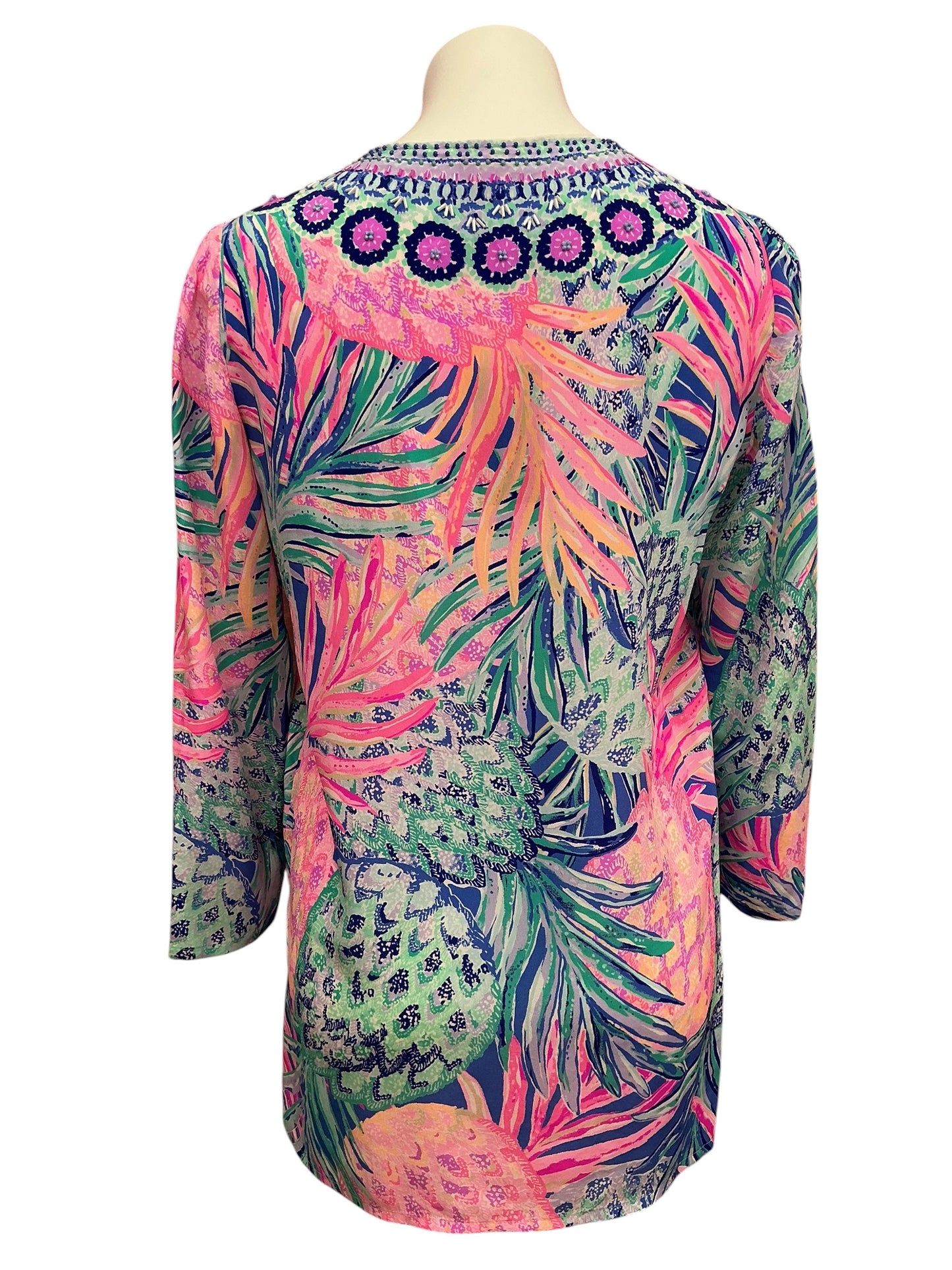 Lilly Pulitzer NWT Renato Dinner Tunic Top Multi Gypset Paradise - Size S