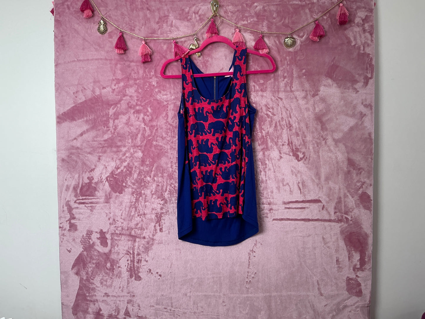 Lilly Pulitzer NWT Hart Top Printed Kissy Pink Tusk In Sun - Size M