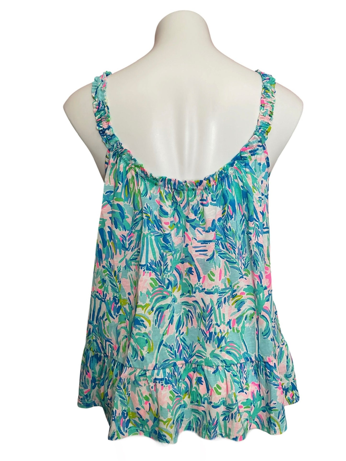 Lilly Pulitzer NWT Loro Top Blue Ibiza Cabana Cocktail - Size L