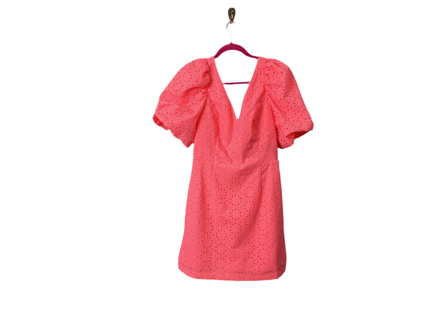 Lilly Pulitzer Celestine V-Neck Romper Sunrise Coral Neon Sunburst Eyelet - Size 2