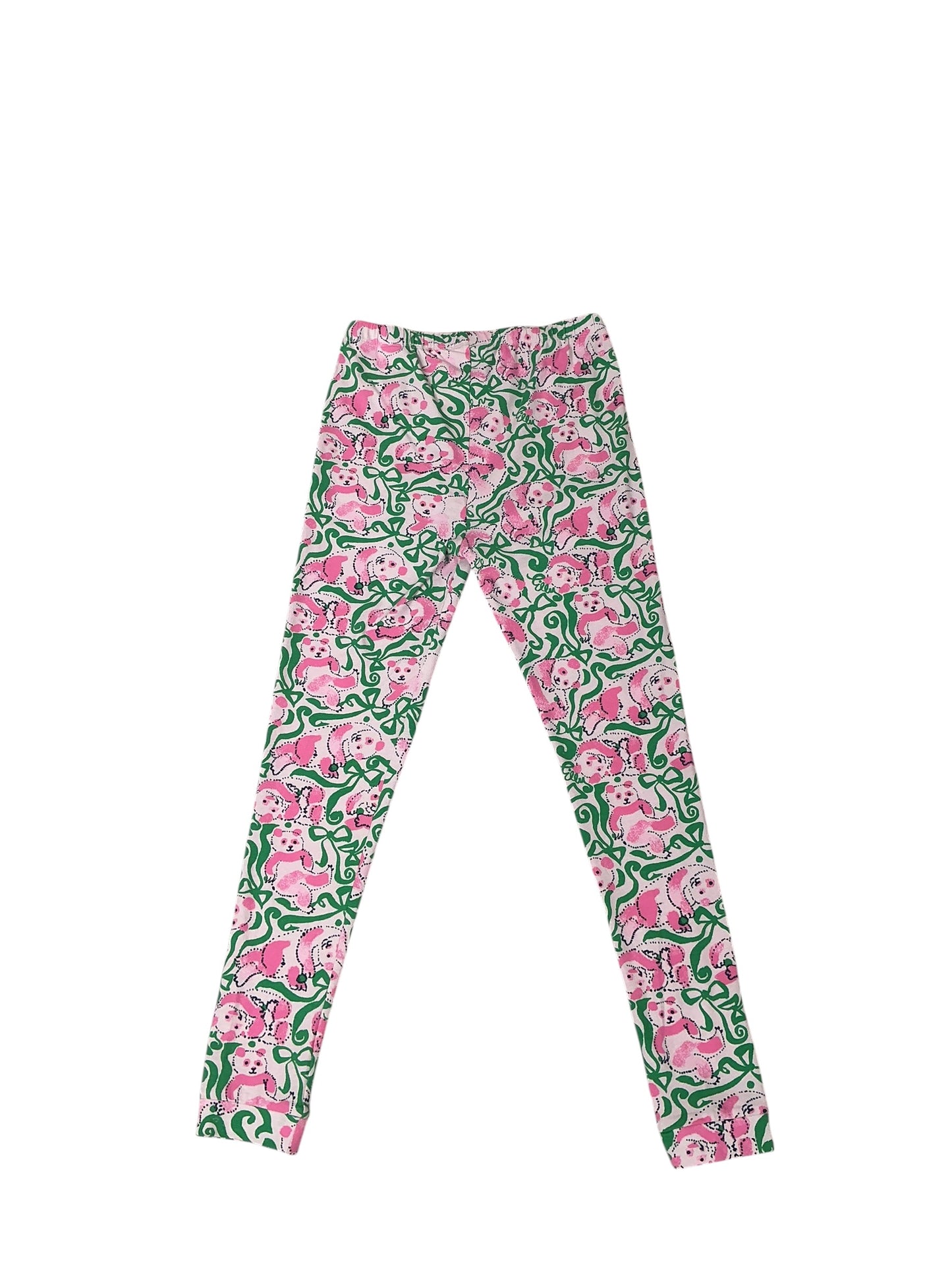 Lilly Pulitzer NWT Girls Mini Sammy Pajama Set Pink Quartz Panda N Bows - Size 14
