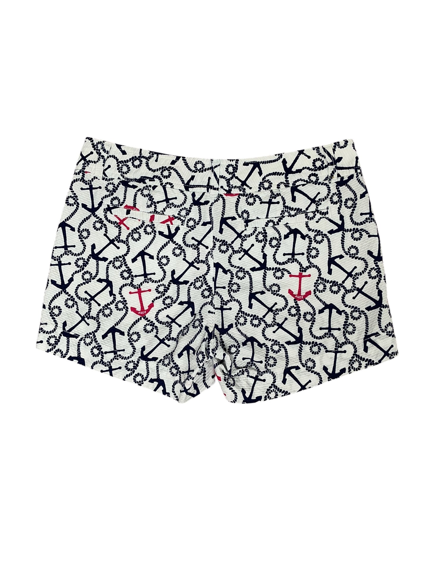 Lilly Pulitzer Callahan Shorts White Navy Ahoy There - Size 6