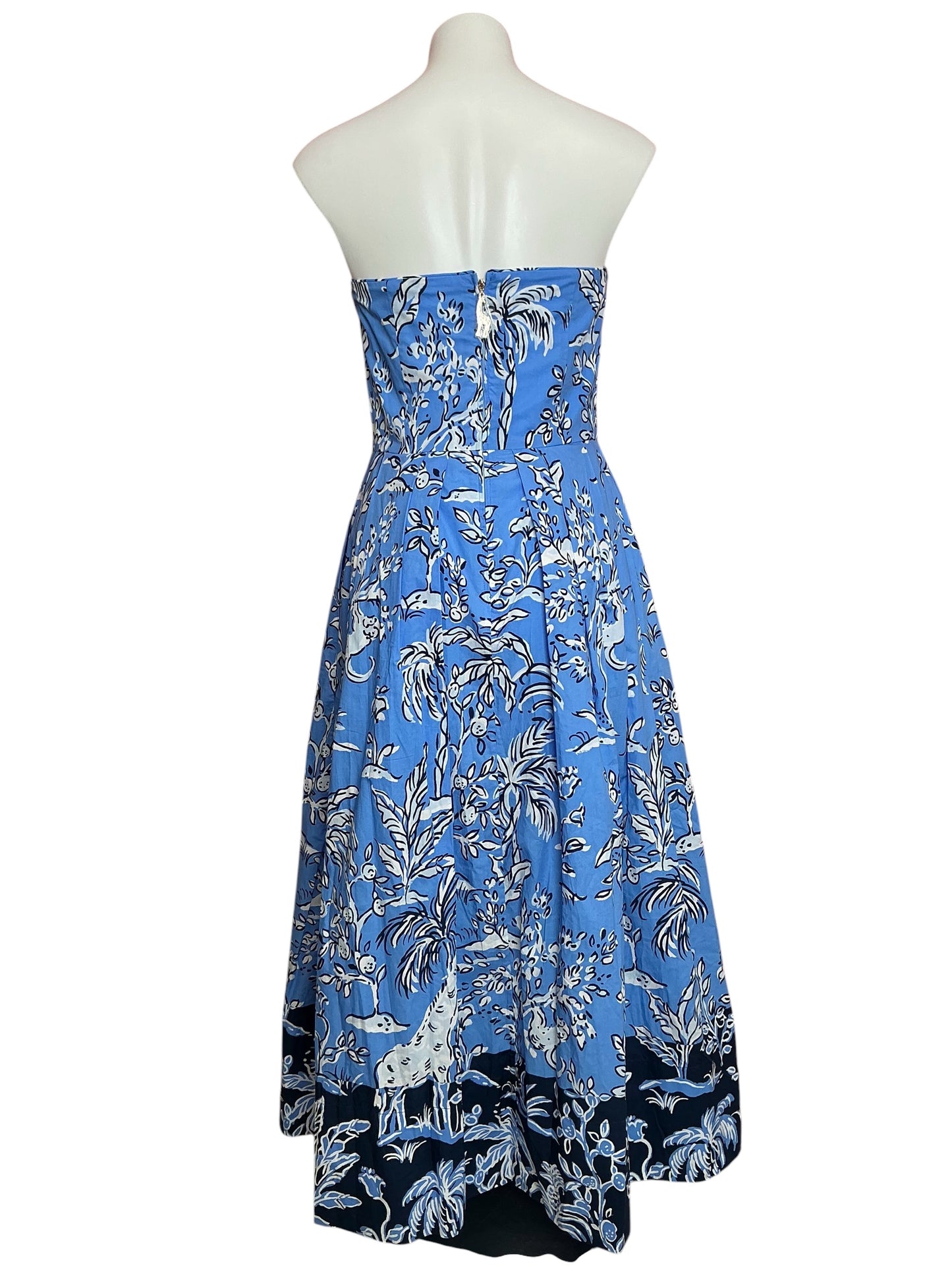 Lilly Pulitzer NWT Kenni Midi Dress Sunwashed Blue Oversized Tall Tales Engineered - Size 6