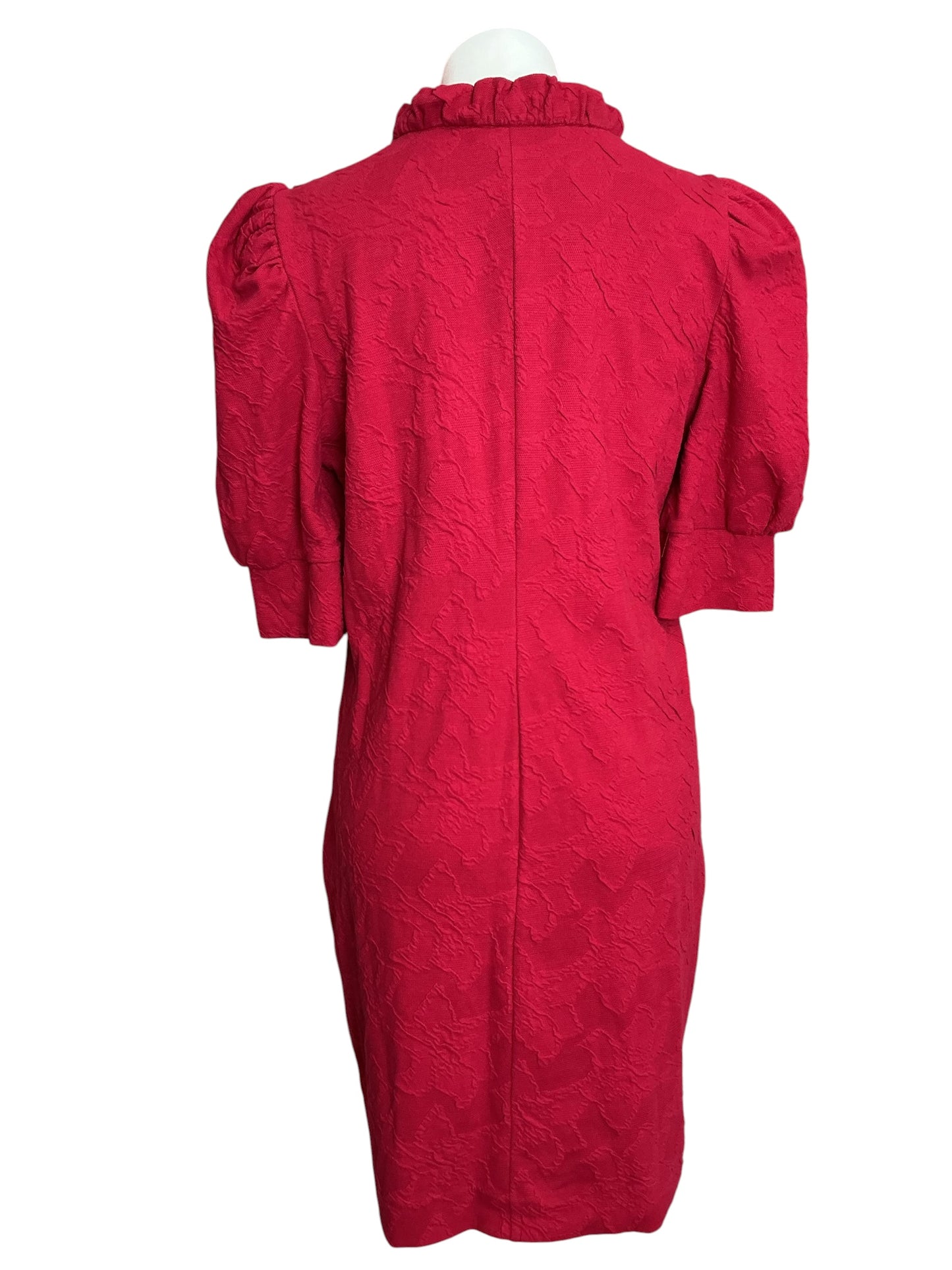Lilly Pulitzer NWT Elsey Elbow Sleeve Dress Malbec Red Knit Pucker Jacquard - Size L