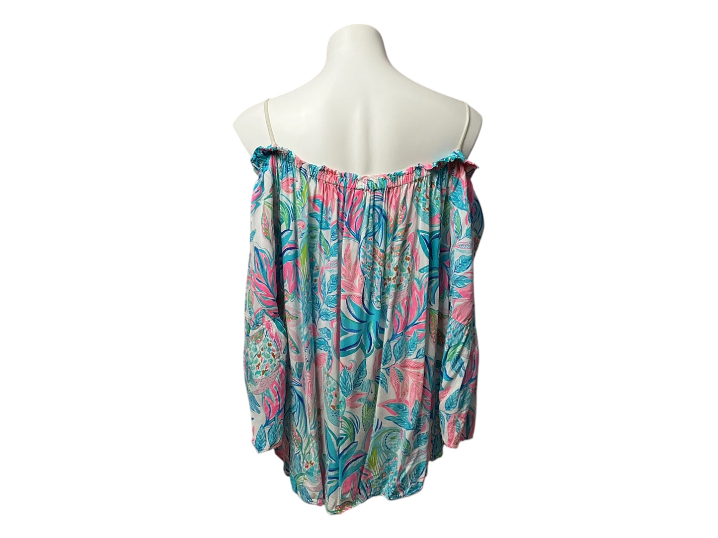 Lilly Pulitzer Nevie Off-The-Shoulder Top Toucan Do It Better - Size XL