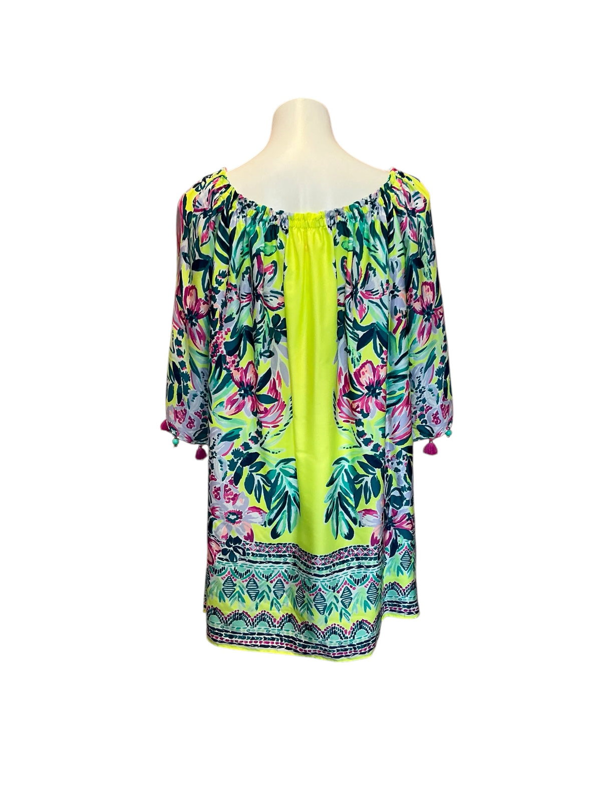 Lilly Pulitzer NWT Bauble Yellow Lemur Alone Engineered Woven - Size L