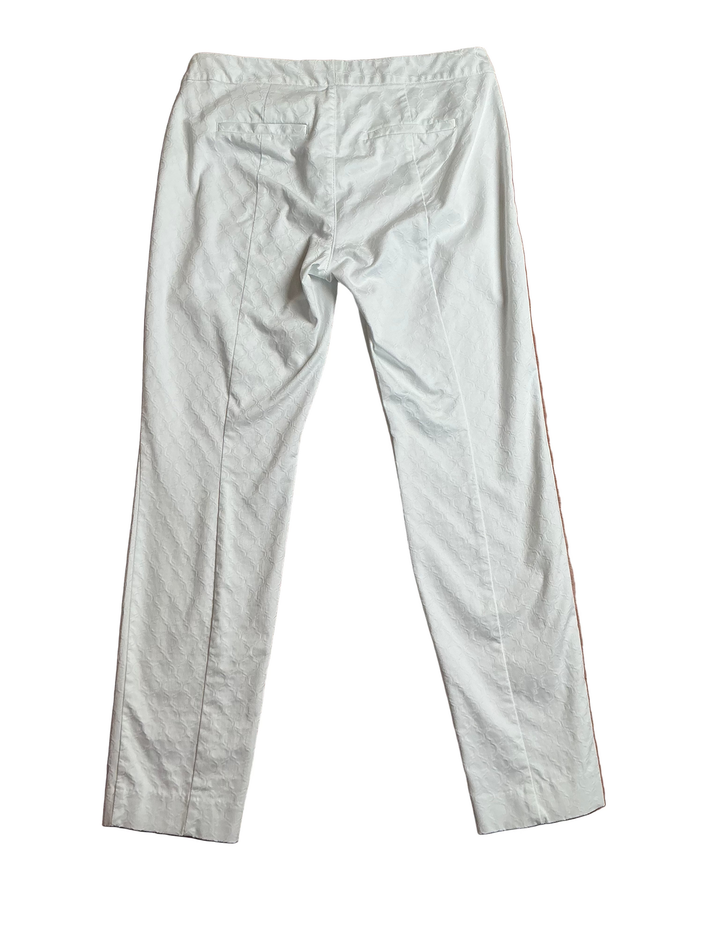 Lilly Pulitzer Kelly Ankle Pants Resort White Quatrefoil Jacquard - Size 8