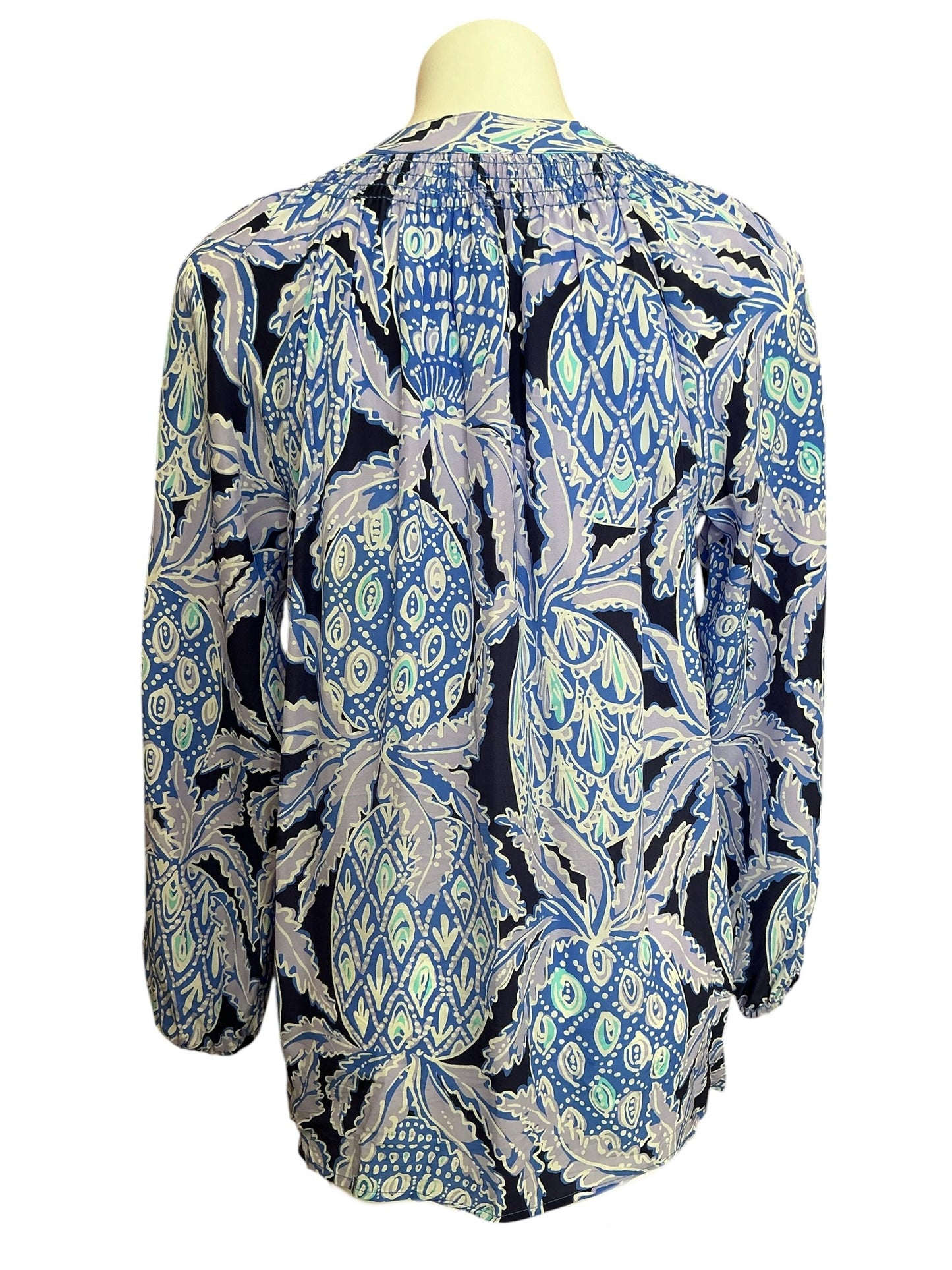 Lilly Pulitzer Elsa Silk Top Coconut Safari - Size M