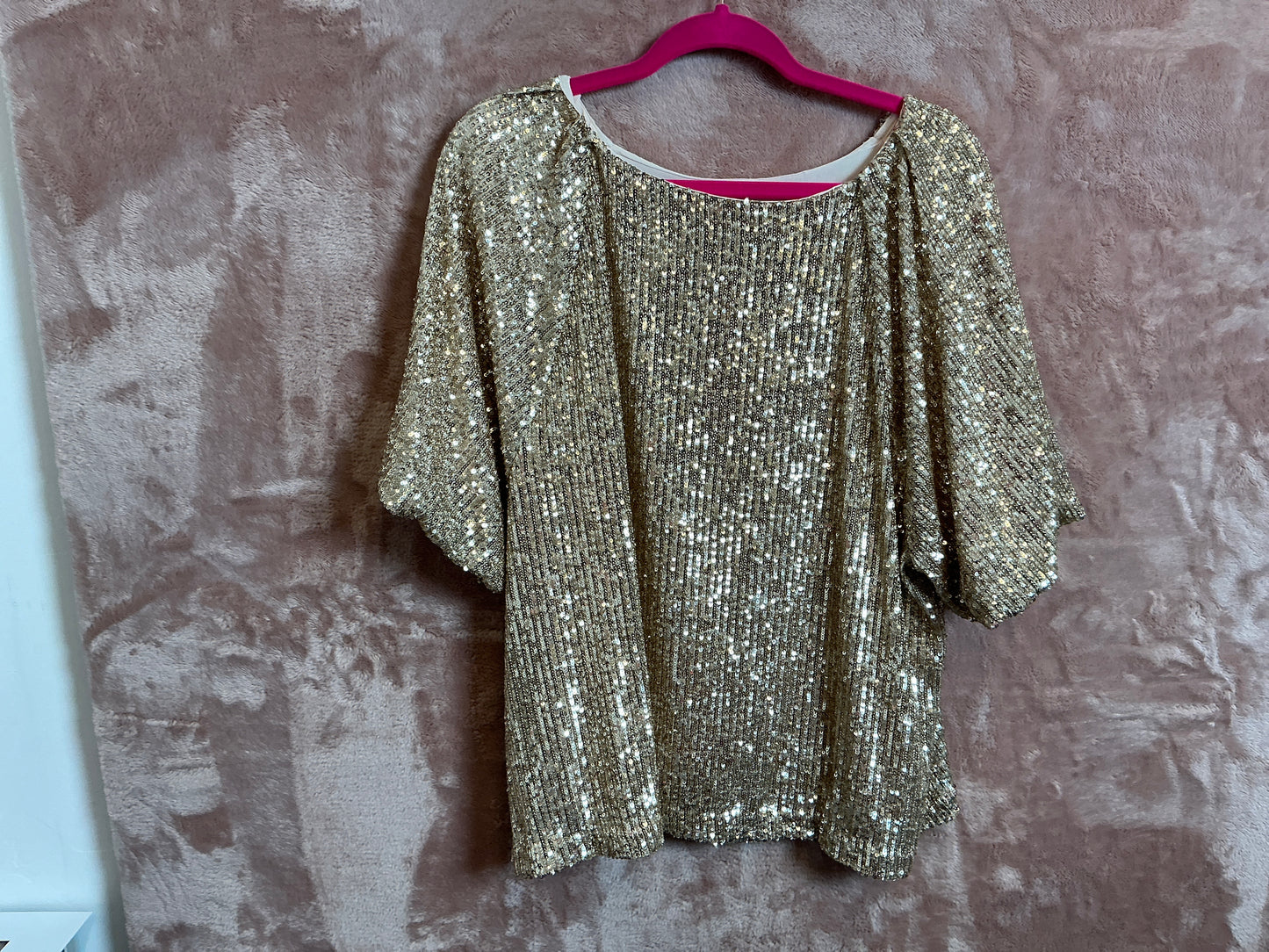 Lilly Pulitzer Top NWT - Cressida Knit Top - Gold Metallic - Treasure Box Sequin - Size XL