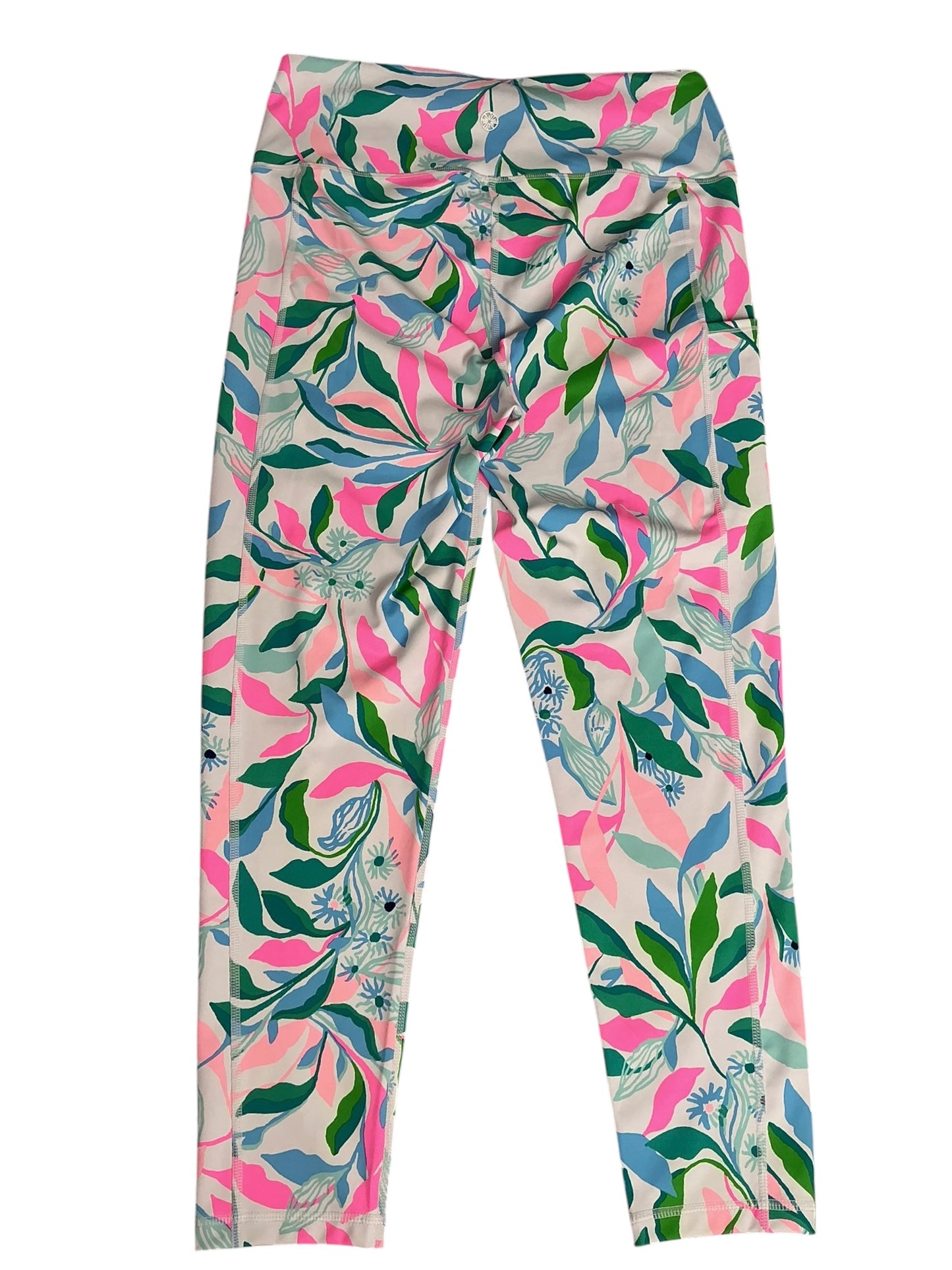 Lilly Pulitzer Luxletic Weekender High Rise Midi Leggings Resort White Holding Court - Size L