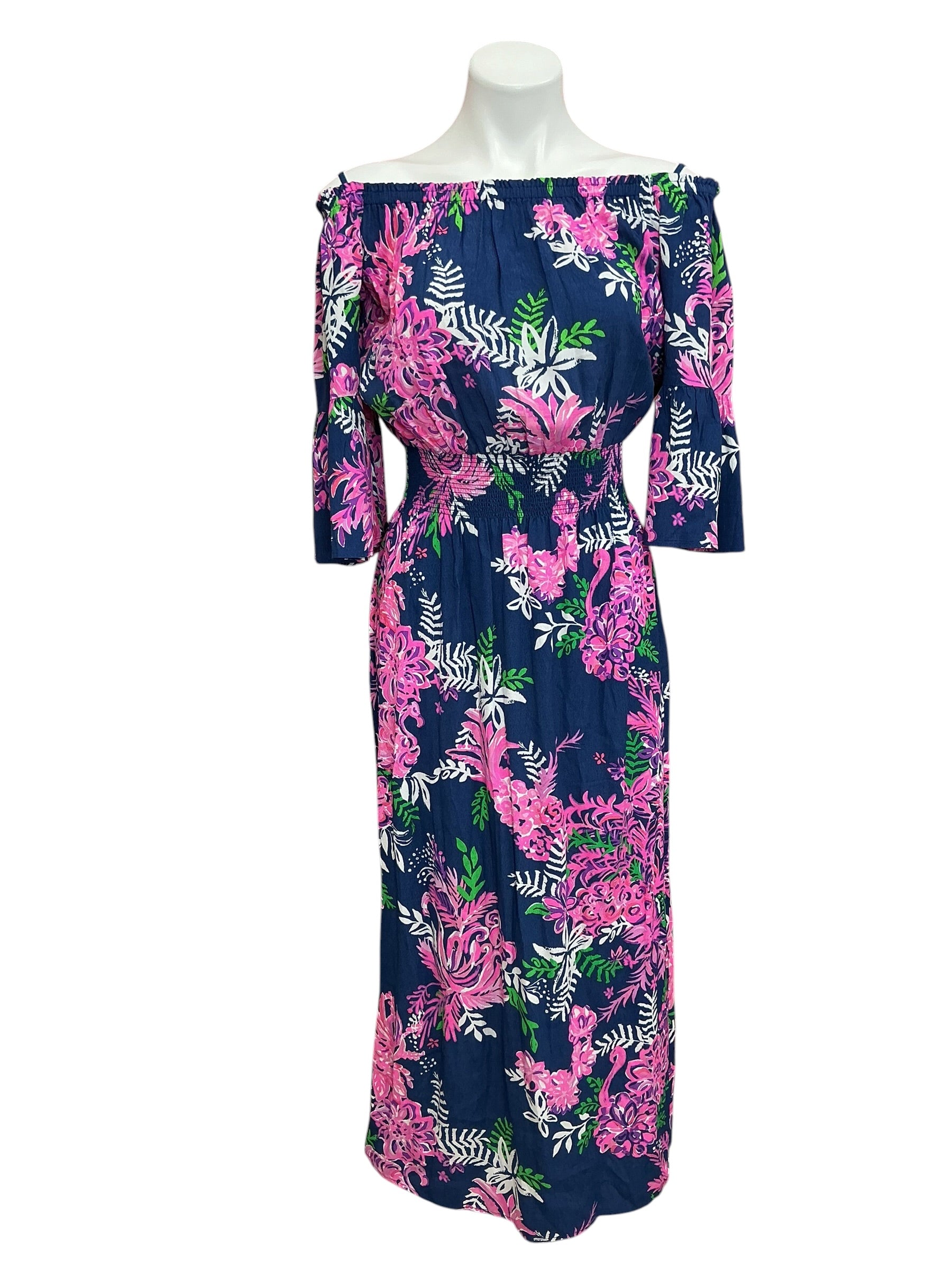 Lilly Pulitzer NWT Ravyn Midi Dress Oyster Bay Navy Ruffle Your Feathe – Gatorlillys