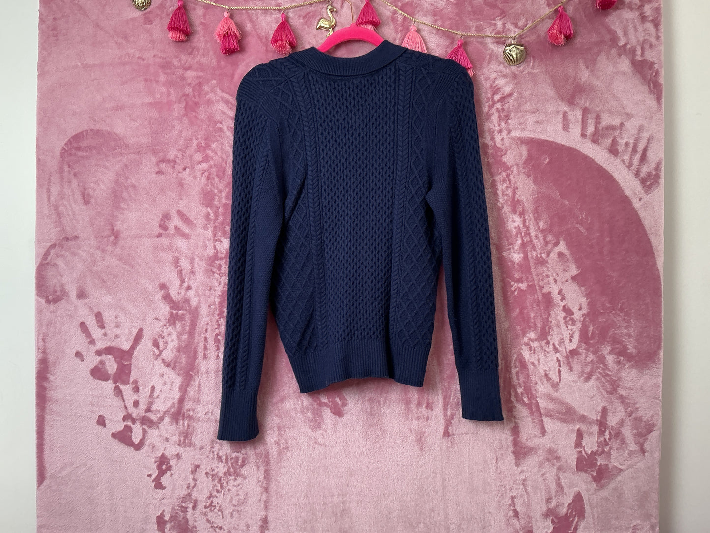 Lilly Pulitzer NWT Lizona Cabled Sweater Low Tide Navy - Size M