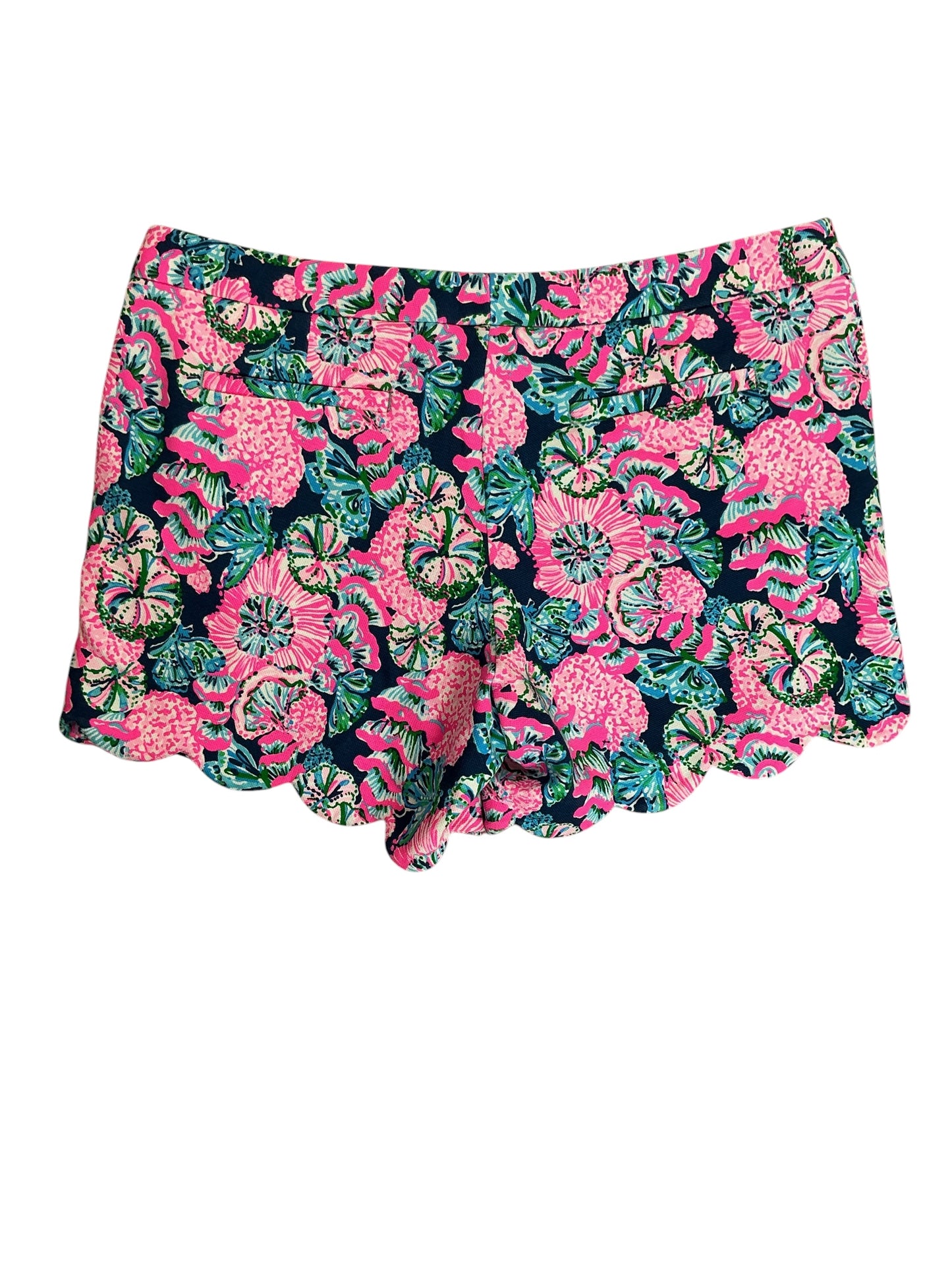 Lilly Pulitzer NWT Buttercup Knit Shorts Oyster Bay Navy Shroom With A View - Size 12