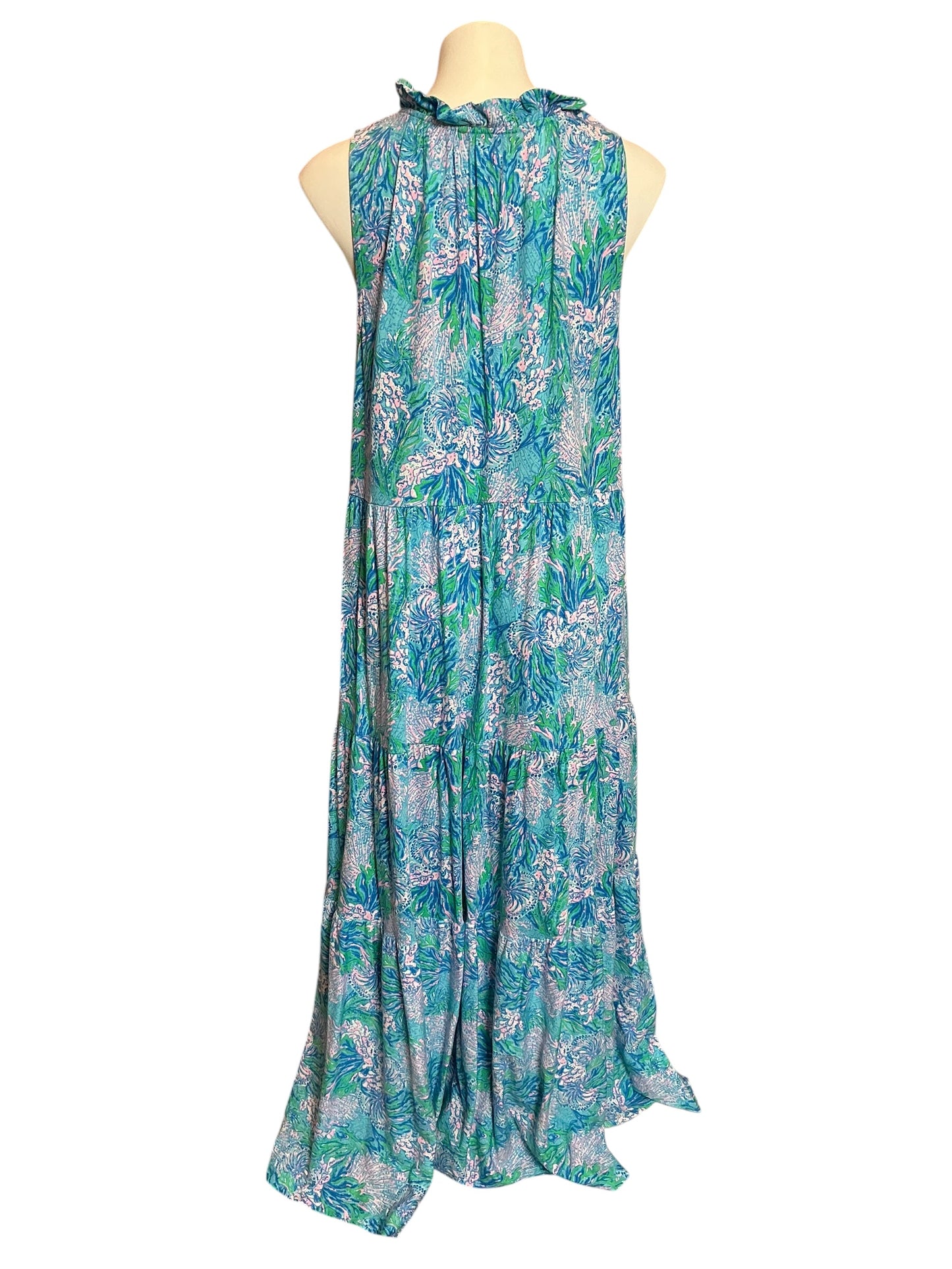 Lilly Pulitzer Malone Maxi Dress Las Olas Aqua - Size XL