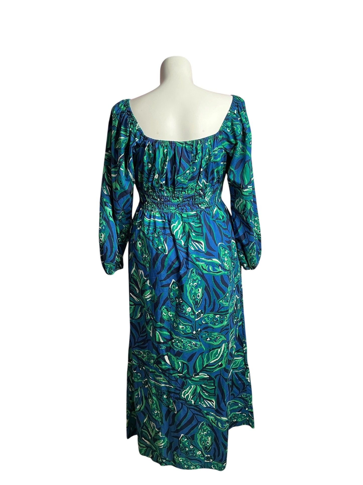 Lilly Pulitzer- NWT Lakira 3/4 Sleeve Dress Indigo Breeze Shady Gators Size XL