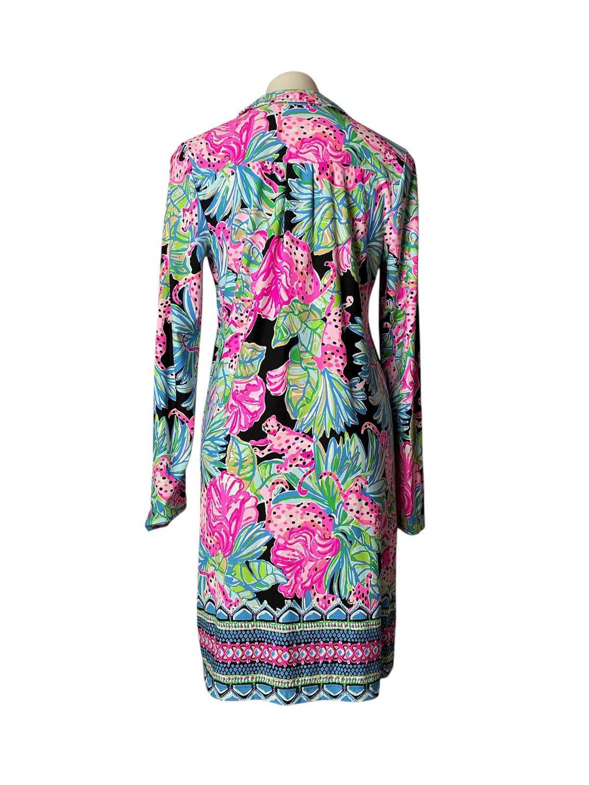 Lilly Pulitzer Andrienne Dress Onyx Jaguar Jungle - Size M