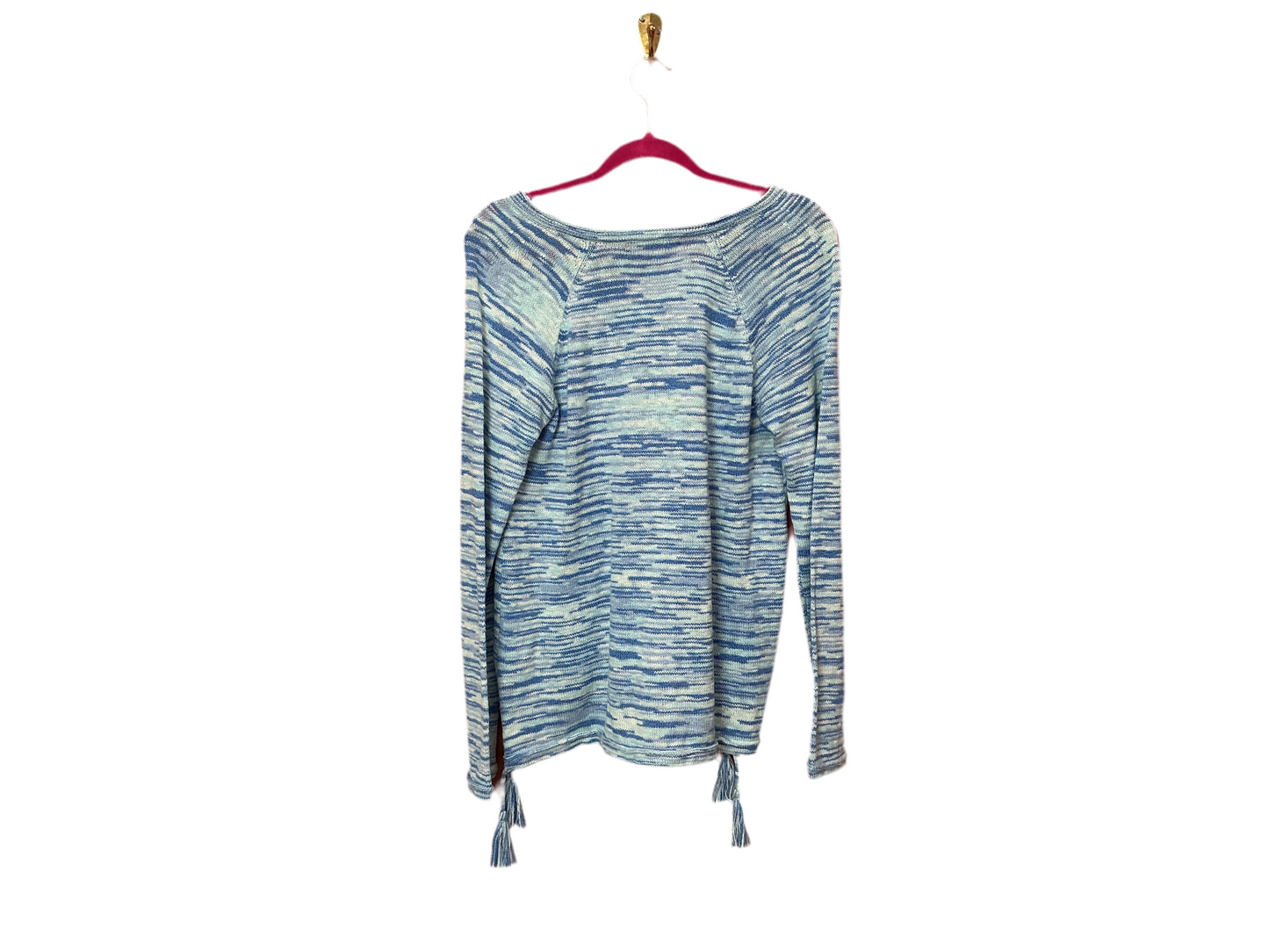 Lilly Pulitzer NWT Jody VNeck Sweater Blue Peri High Tide Space Dye - Size L