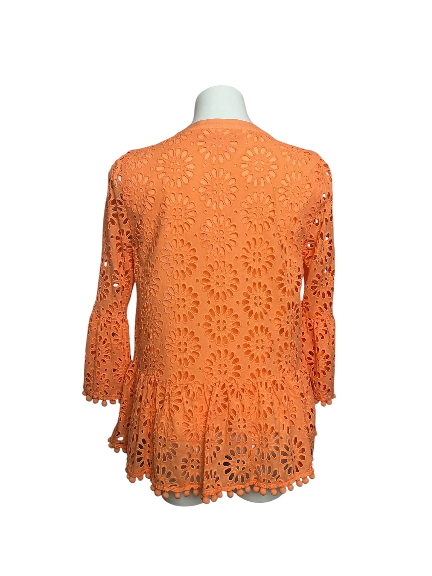 Lilly Pulitzer Bekah Eyelet Top Cantaloupe Pinwheel Eyelet - Size M