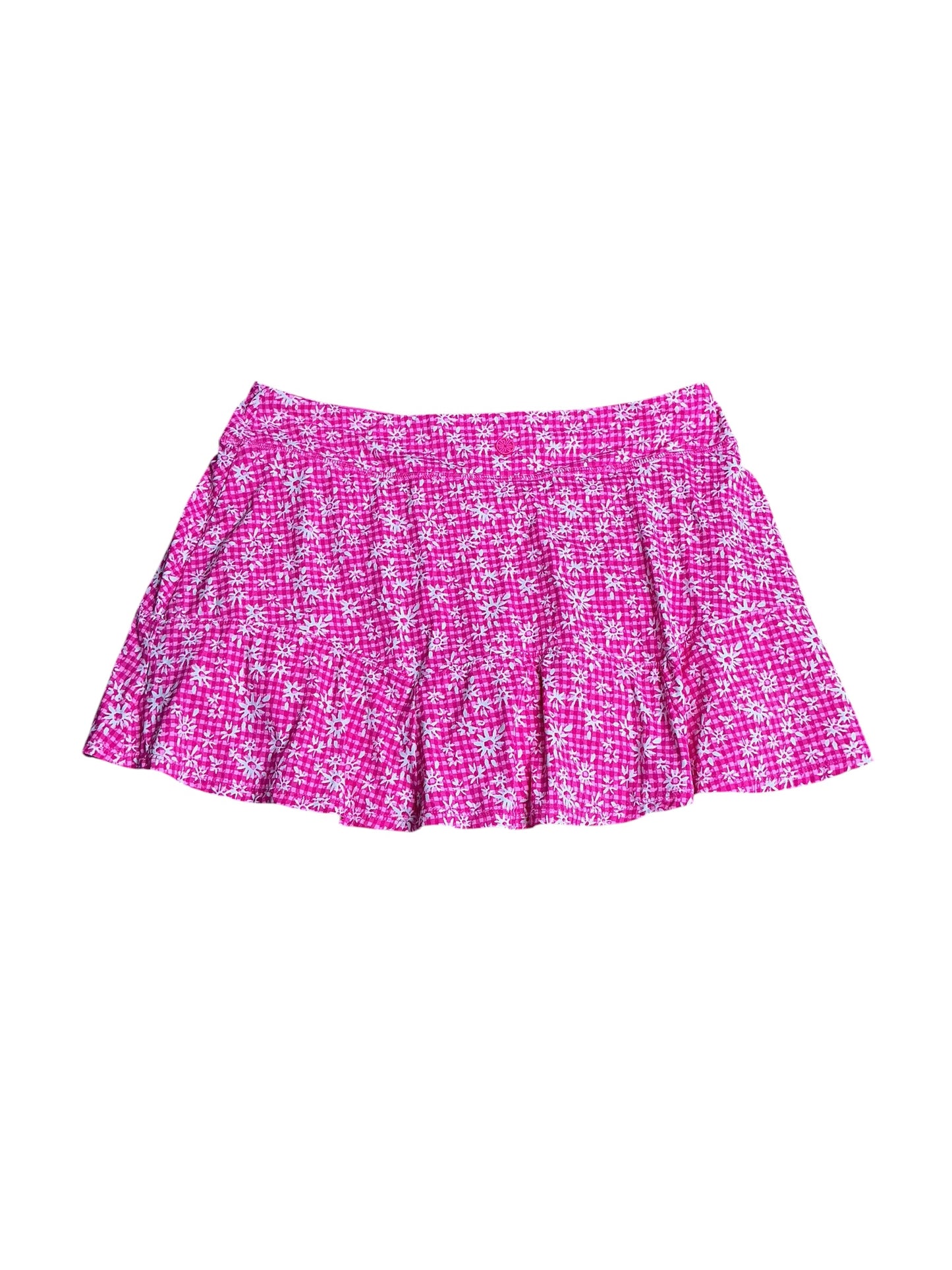 Lilly Pulitzer- Luxletic Corrine Skort Aura Pink Check You Out Size L