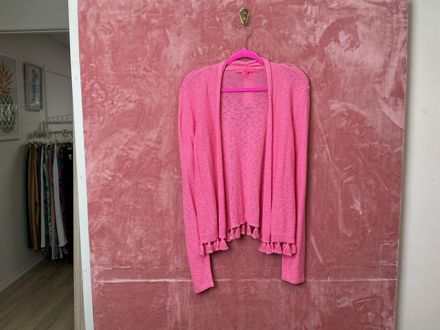 Lilly Pulitzer NWT Faretta Cardigan Havana Pink - Size XL