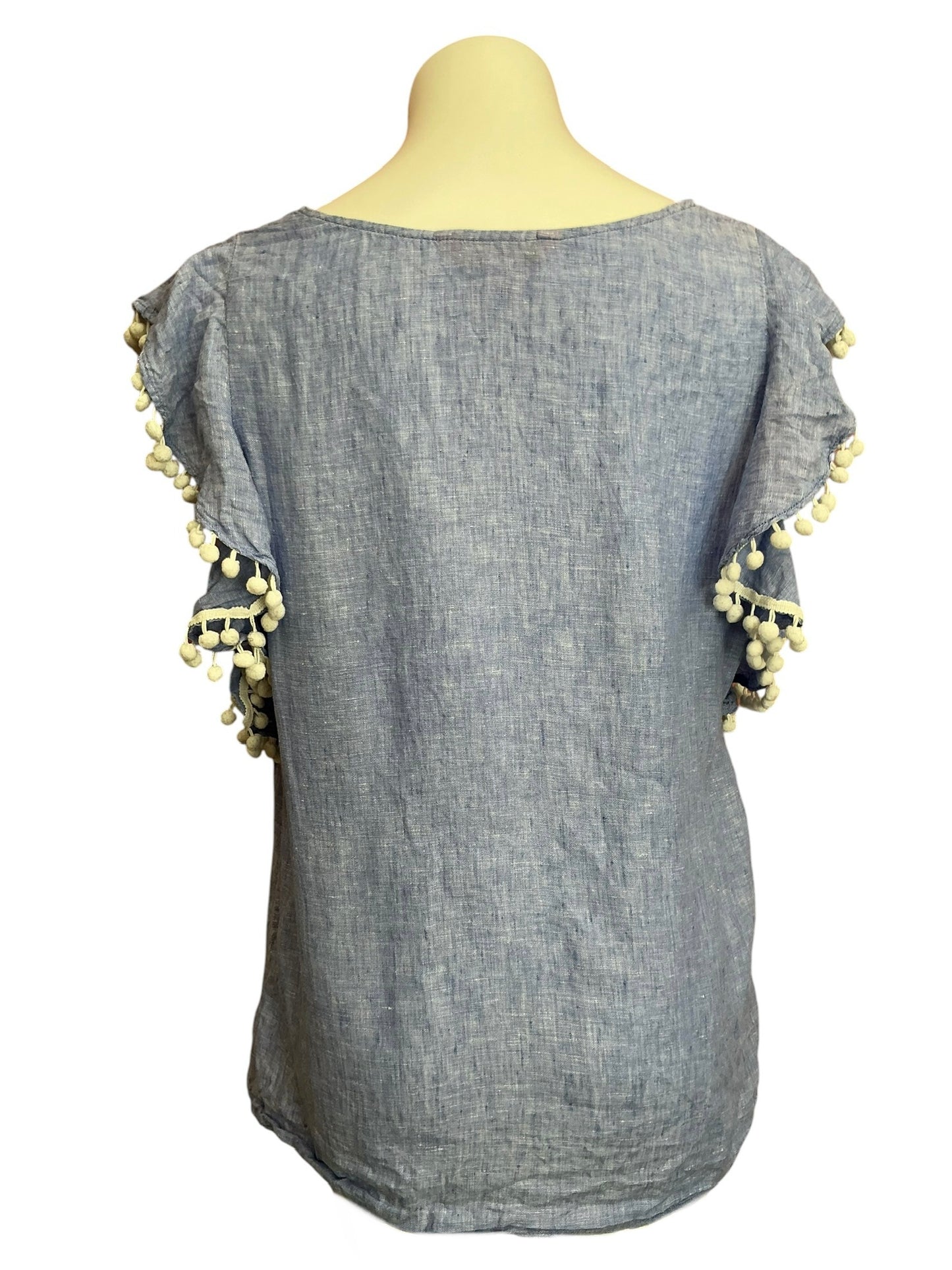 Lilly Pulitzer Astara Linen Top Beckon Blue - Size L