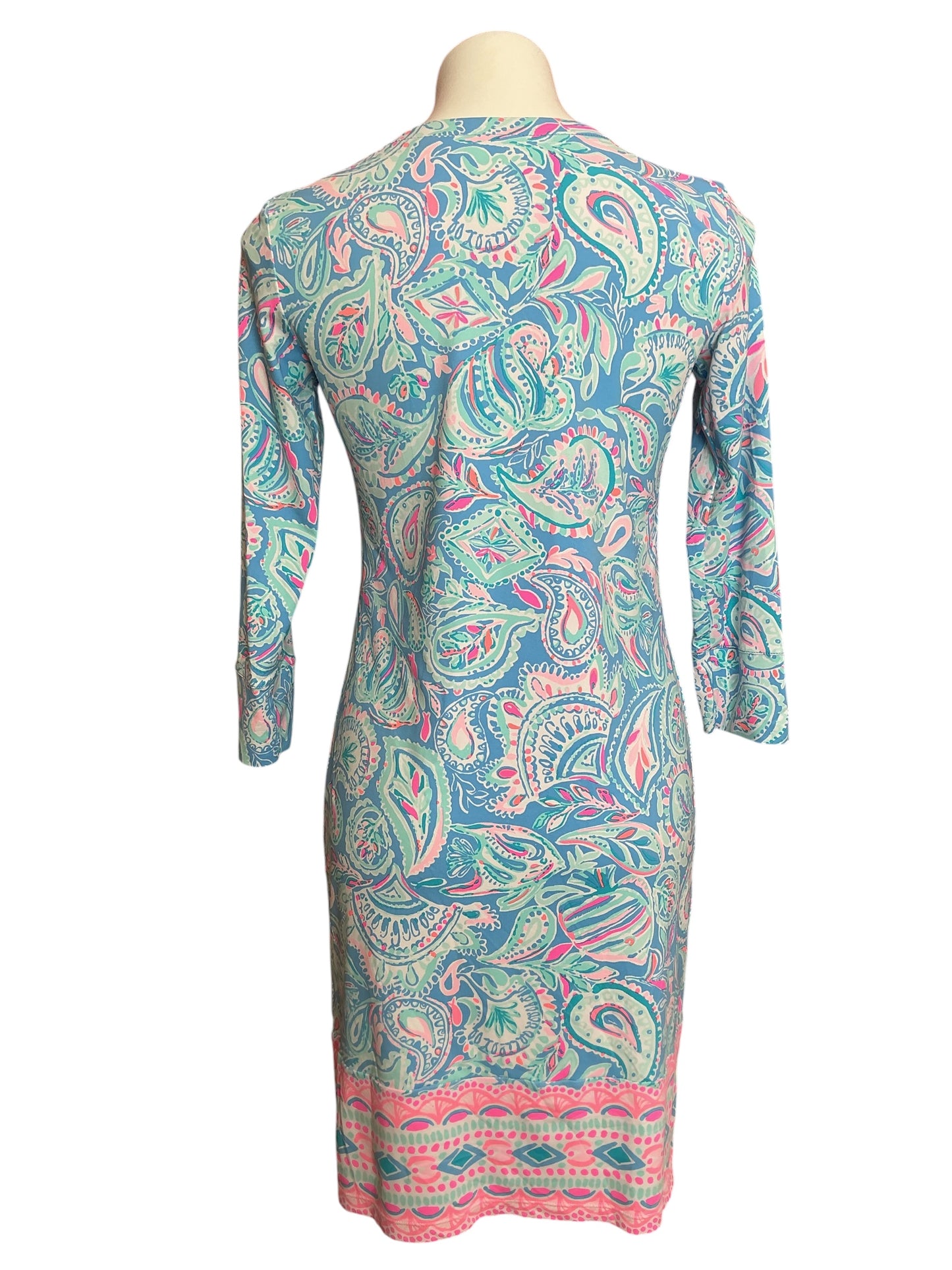 Lilly Pulitzer Nadine Dress ChillyLilly UPF 50+ Zanzibar Blue Fish Kiss - Size S