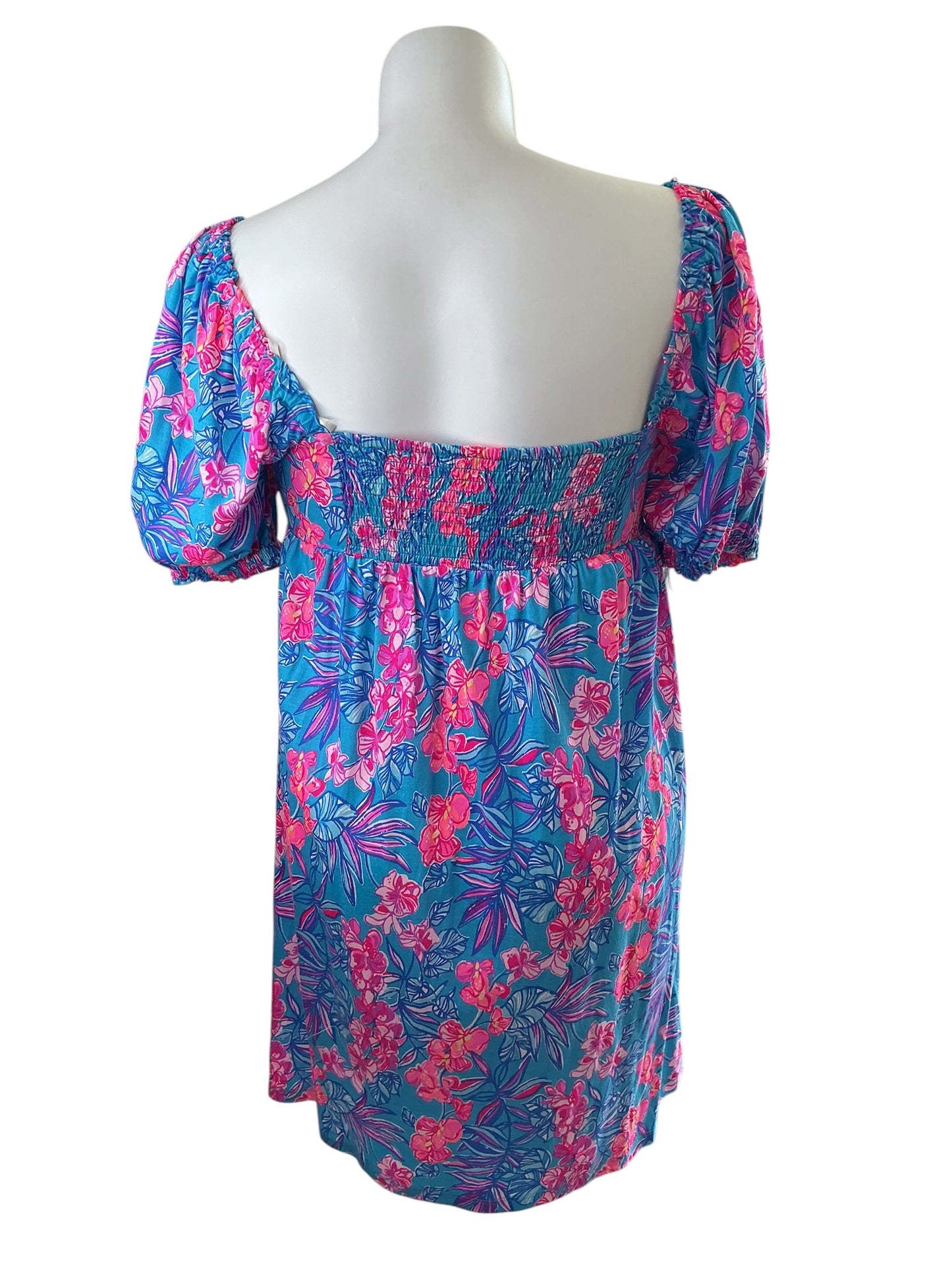 Lilly Pulitzer Delaney Short Sleeve Dress - Cumulus Blue Orchid Oasis - Size 12