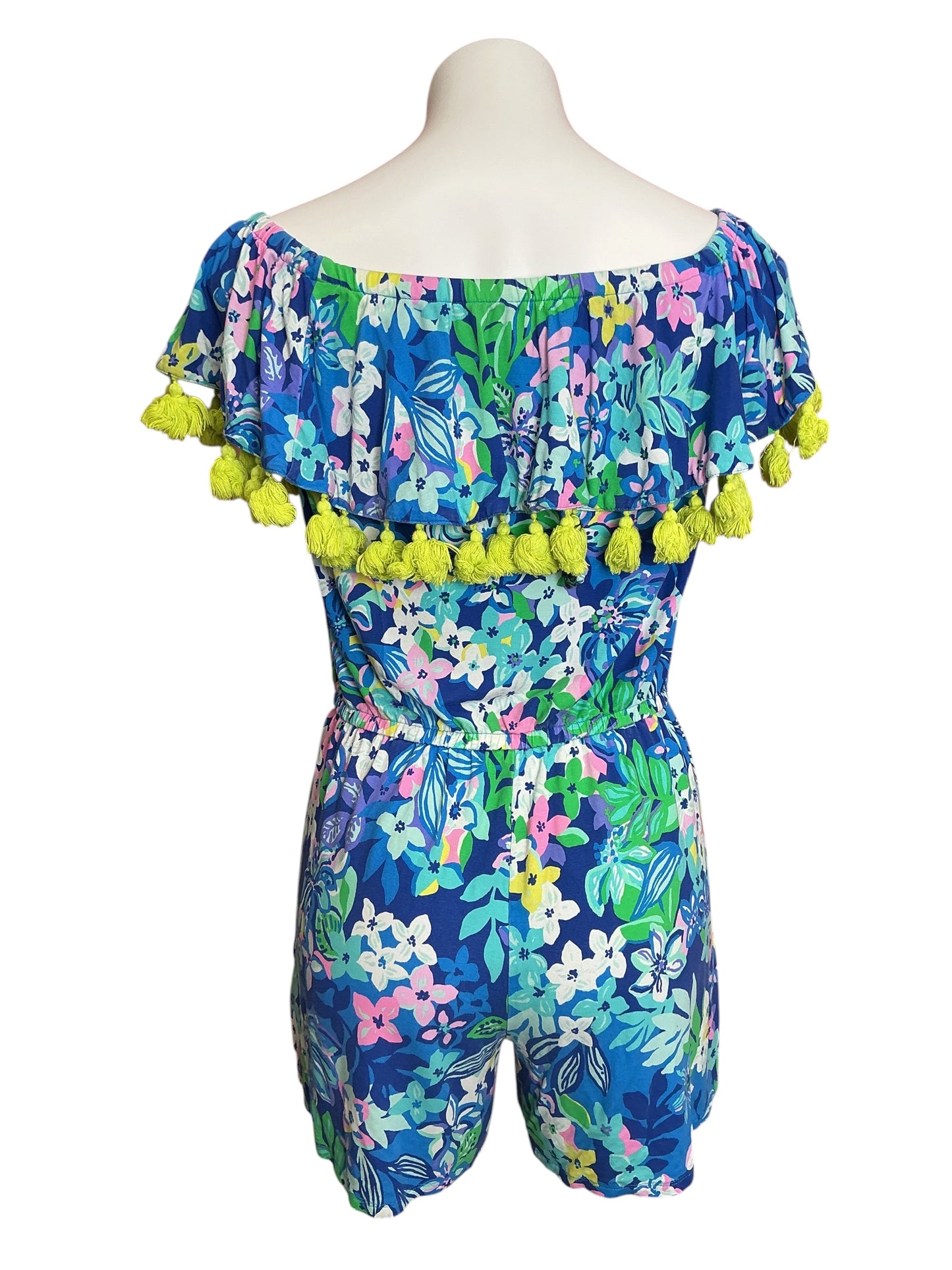 Lilly Pulitzer La Fortuna Romper Borealis Blue Social Sunset - Size S