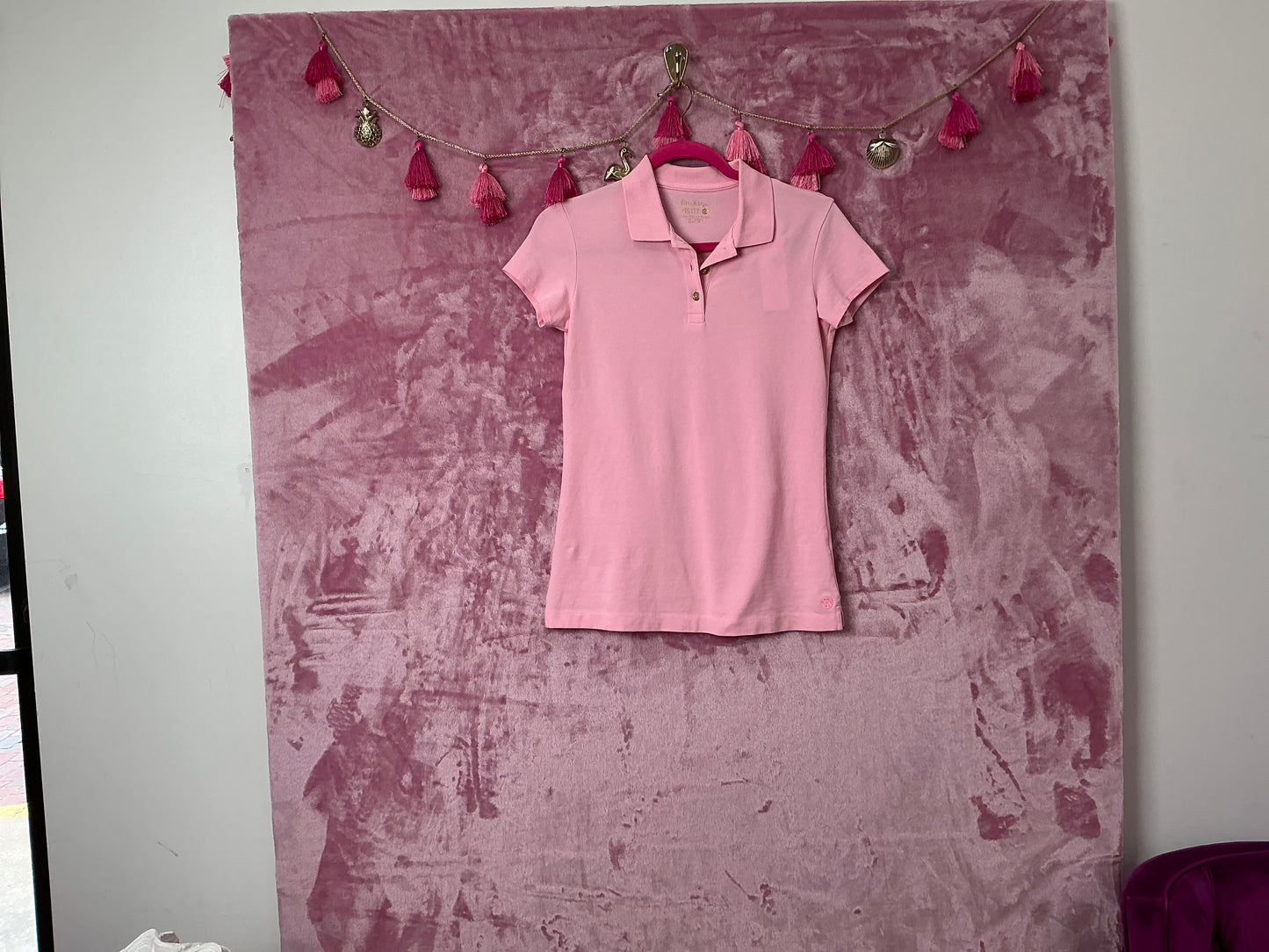 Lilly Pulitzer NWT Meredith Short Sleeve Gol Coral Reef T - Size XS