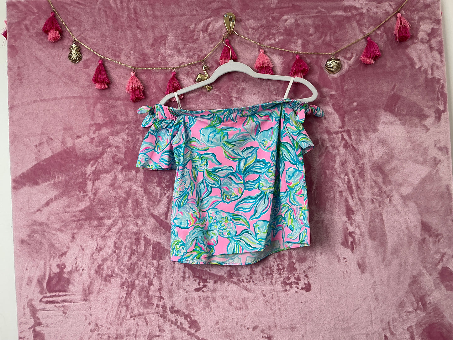 Lilly Pulitzer NWT Tamara Top Pelican Pink Off The Scales - Size XXS