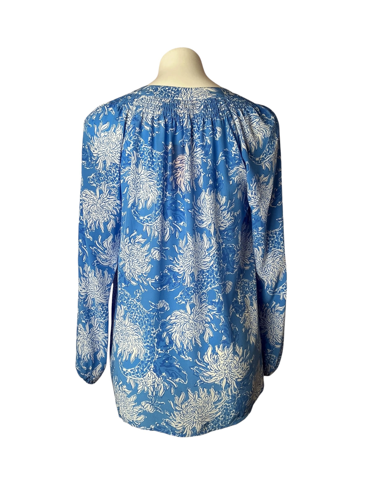 Lilly Pulitzer Elsa Silk Top Boca Blue Croc and Lock It - S