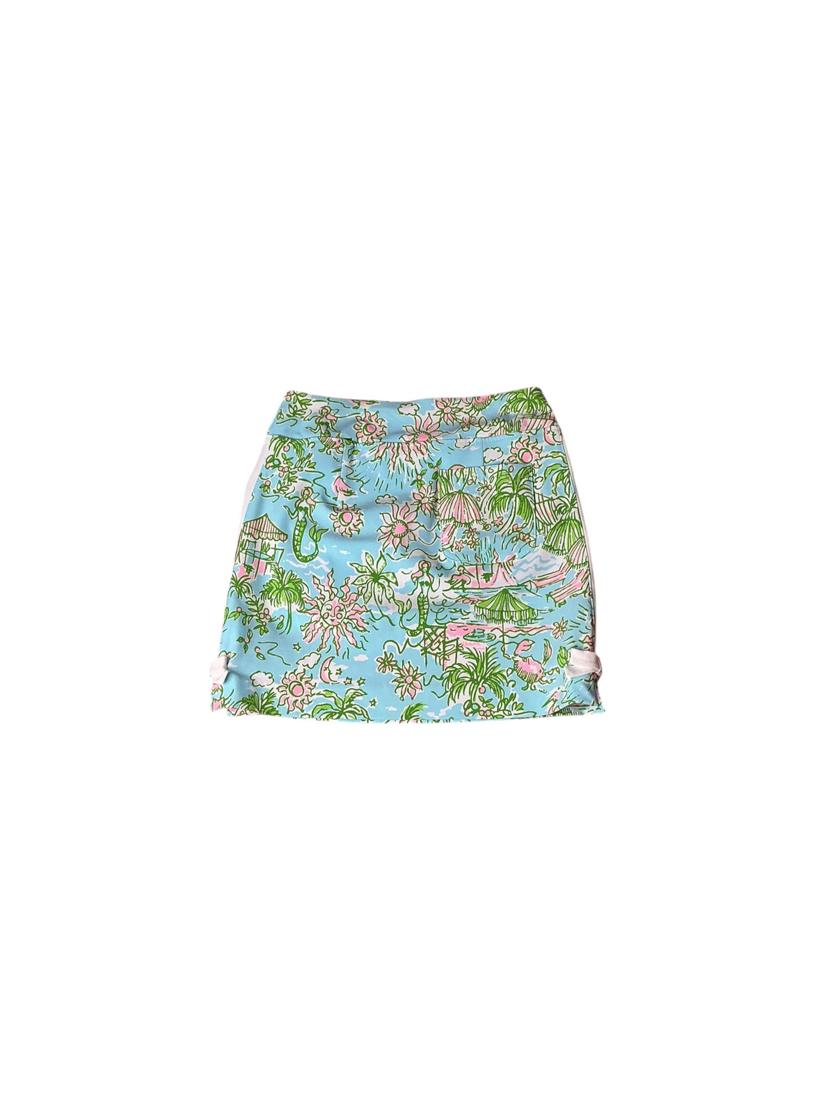 Lilly Pulitzer NWT Monica Bow Skort UPF 50+ Fresh Water Blue Sunbathers Bliss Golf - Size 0