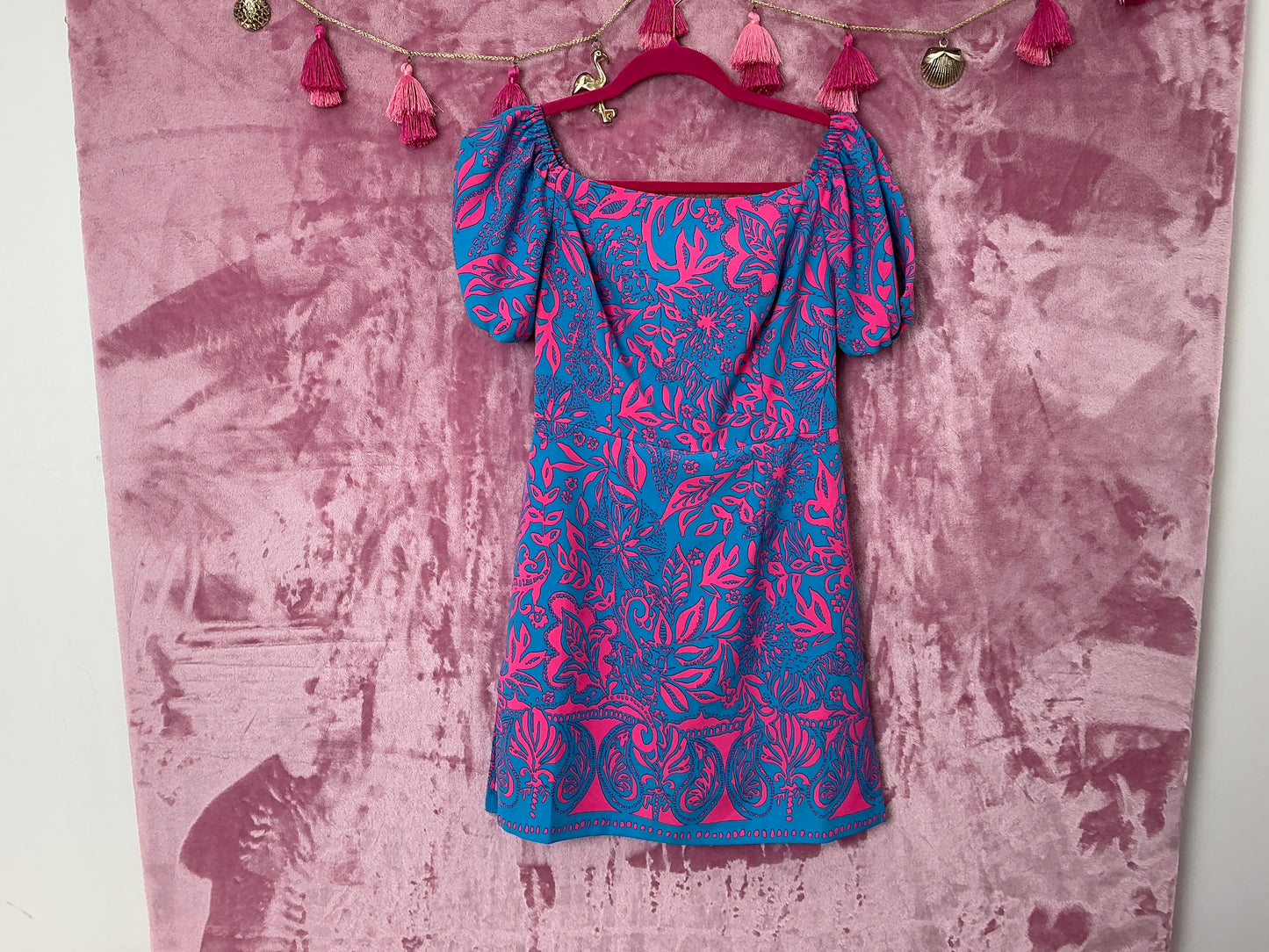 Lilly Pulitzer Romper NWT - Jada Off The Shoulder Romper - Aura Pink - Leaf An Impression Engineered Romper - Size 0