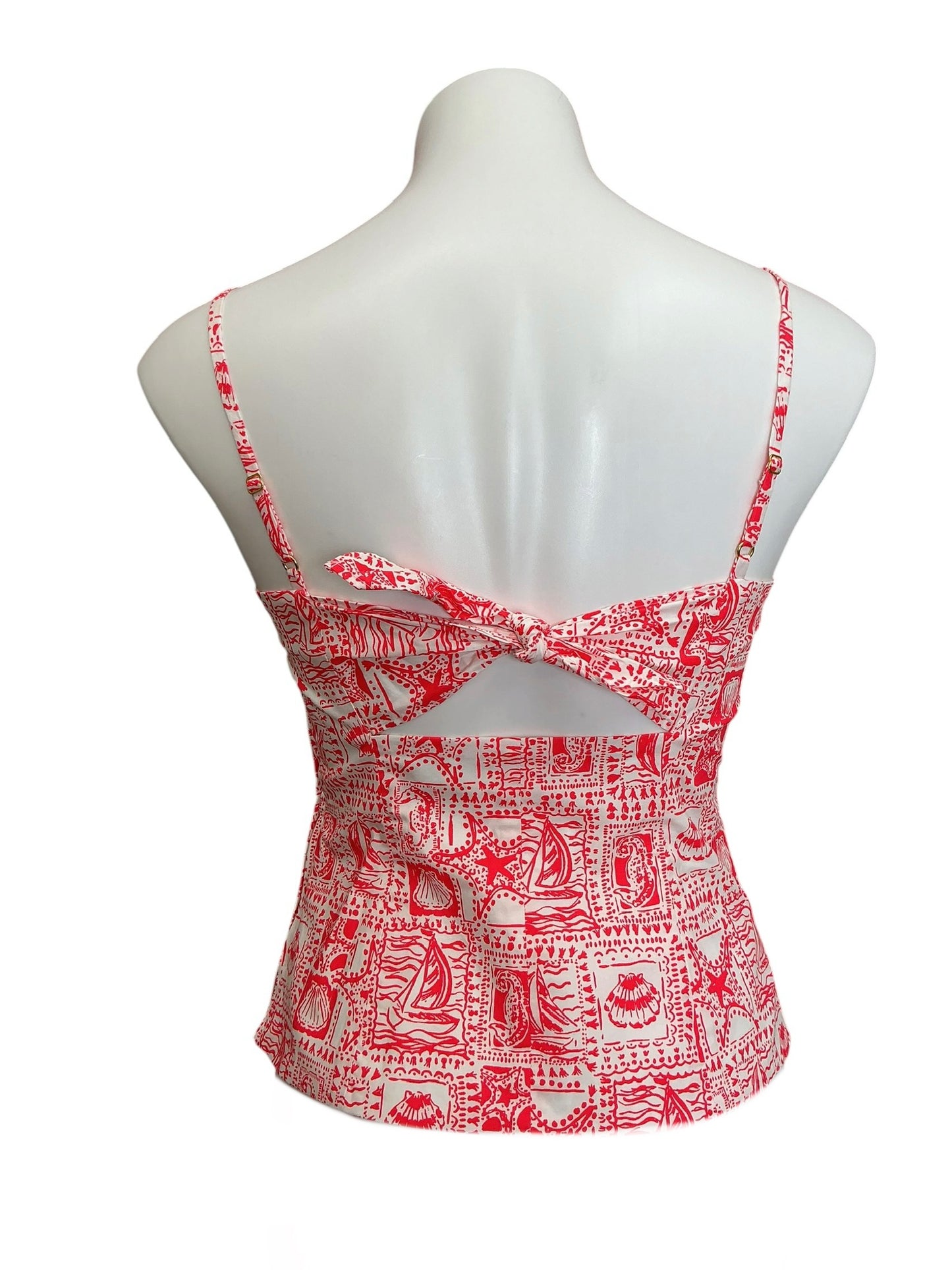 Lilly Pulitzer Shelli Stretch Top Mizner Red Seaside Harbour - Size 0