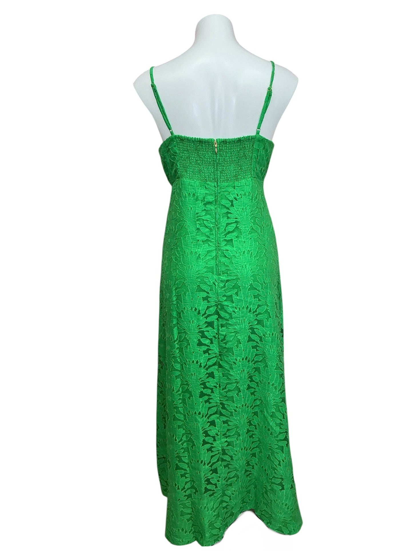 Lilly Pulitzer Sarahlynne Maxi Dress Fauna Green Stacked Palm Burnout - Size 14