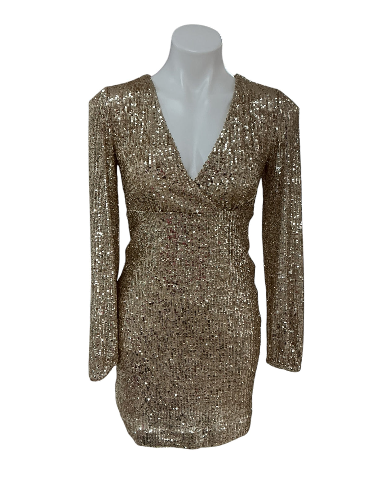 Lilly Pulitzer NWT Reagan Long Sleeve Sequin Gold Metallic Treasure Box - Size 0