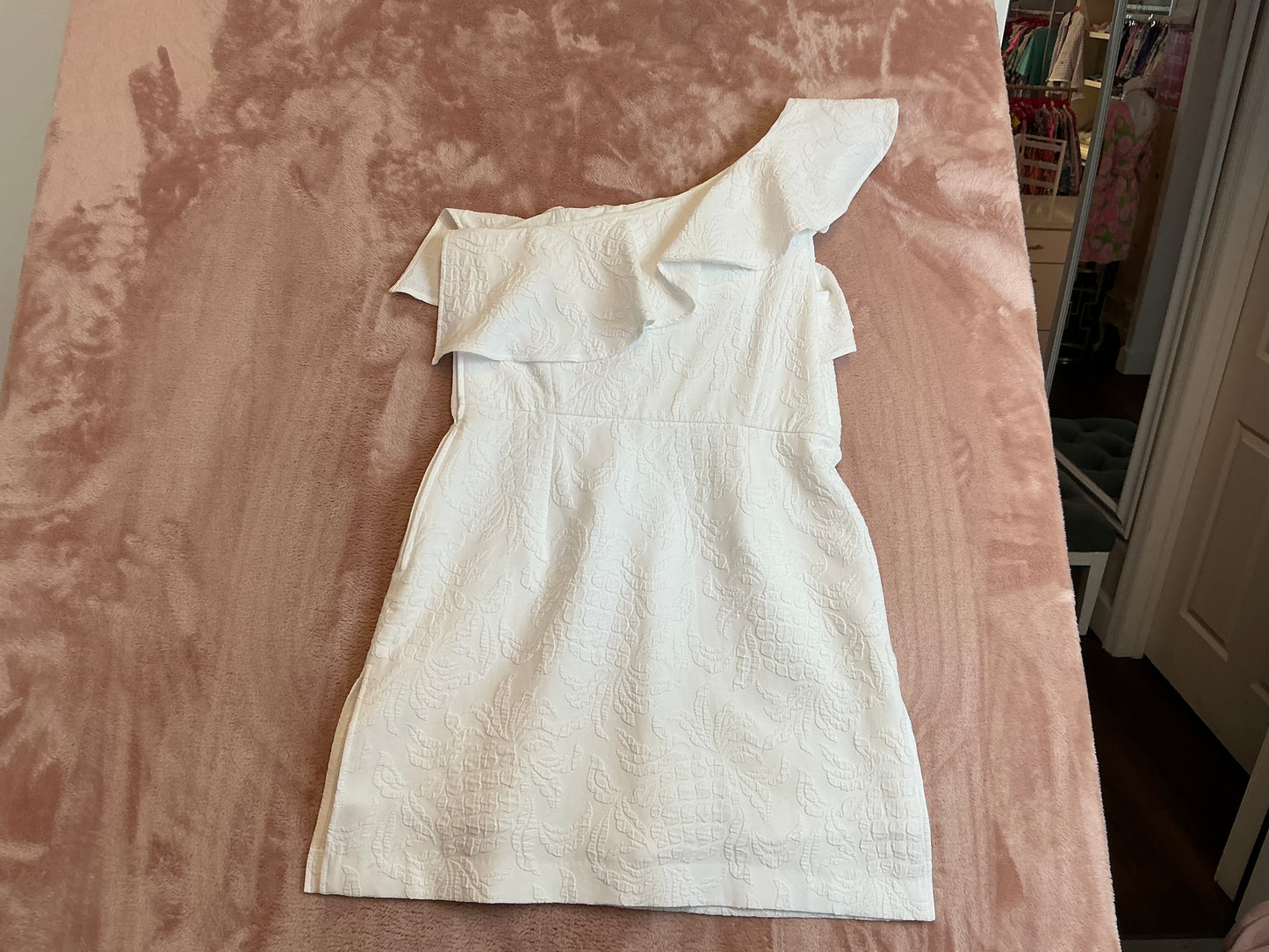 Lilly Pulitzer NWT Zoya Ruffle romper resort white pineapple pucker - Size 14