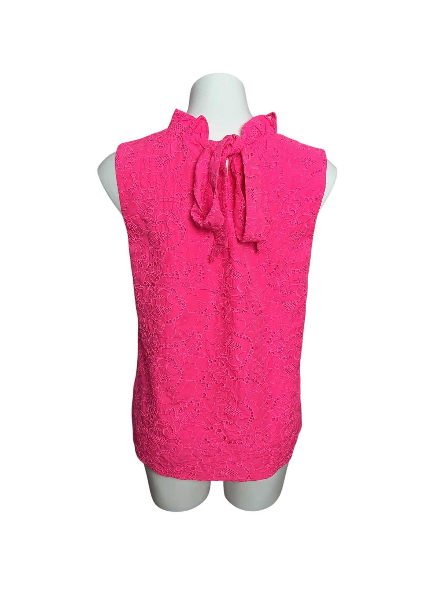 Lilly Pulitzer NWT Dahliana Eyelet Top Roxie Pink Garden Party Eyelet - Size L