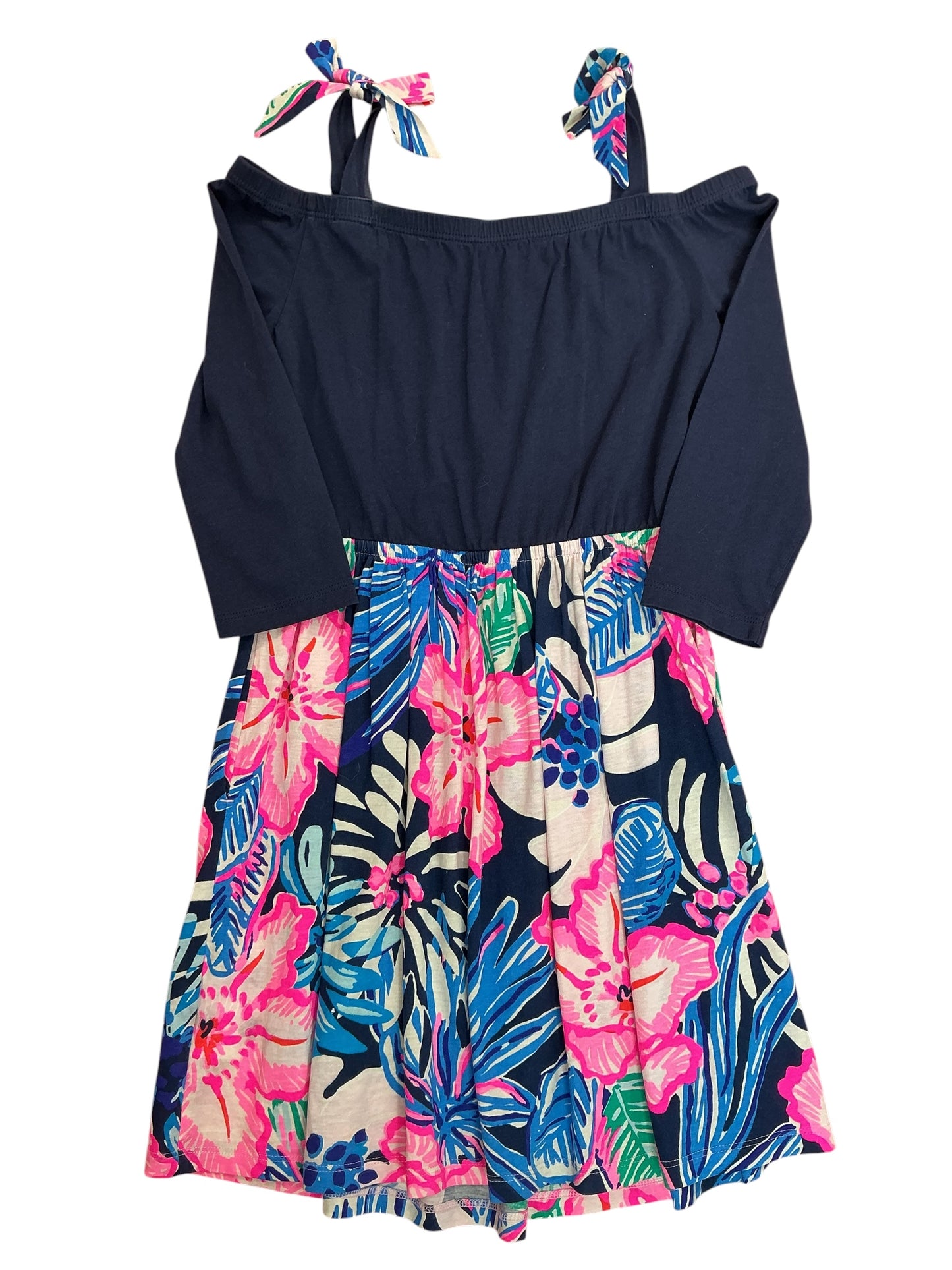 Lilly Pulitzer Girls Kids Minisa Dress Oyster Bay Navy High Tide - Size L 8-10
