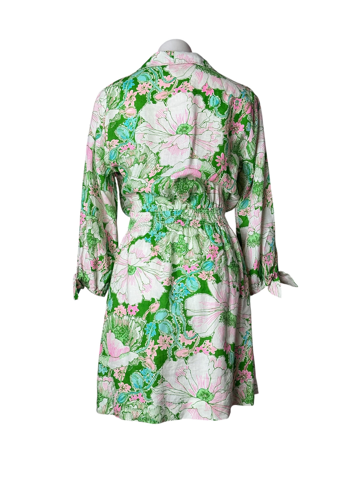 Lilly Pulitzer NWT Abralynn Linen Shirt Dress Putting Green Poppyland - Size 10