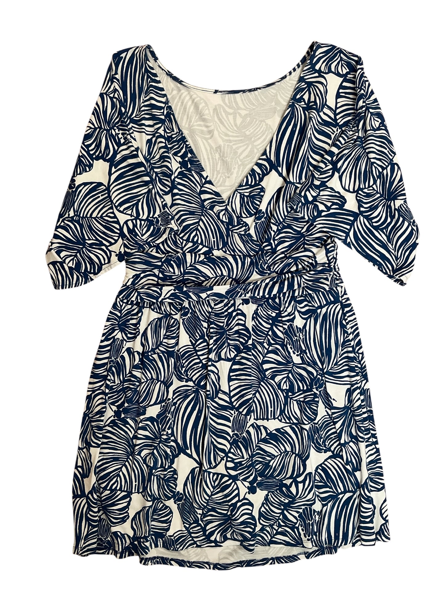 Lilly Pulitzer Parigi Boat Neck Romper Aegean Navy Beach Path - Size M