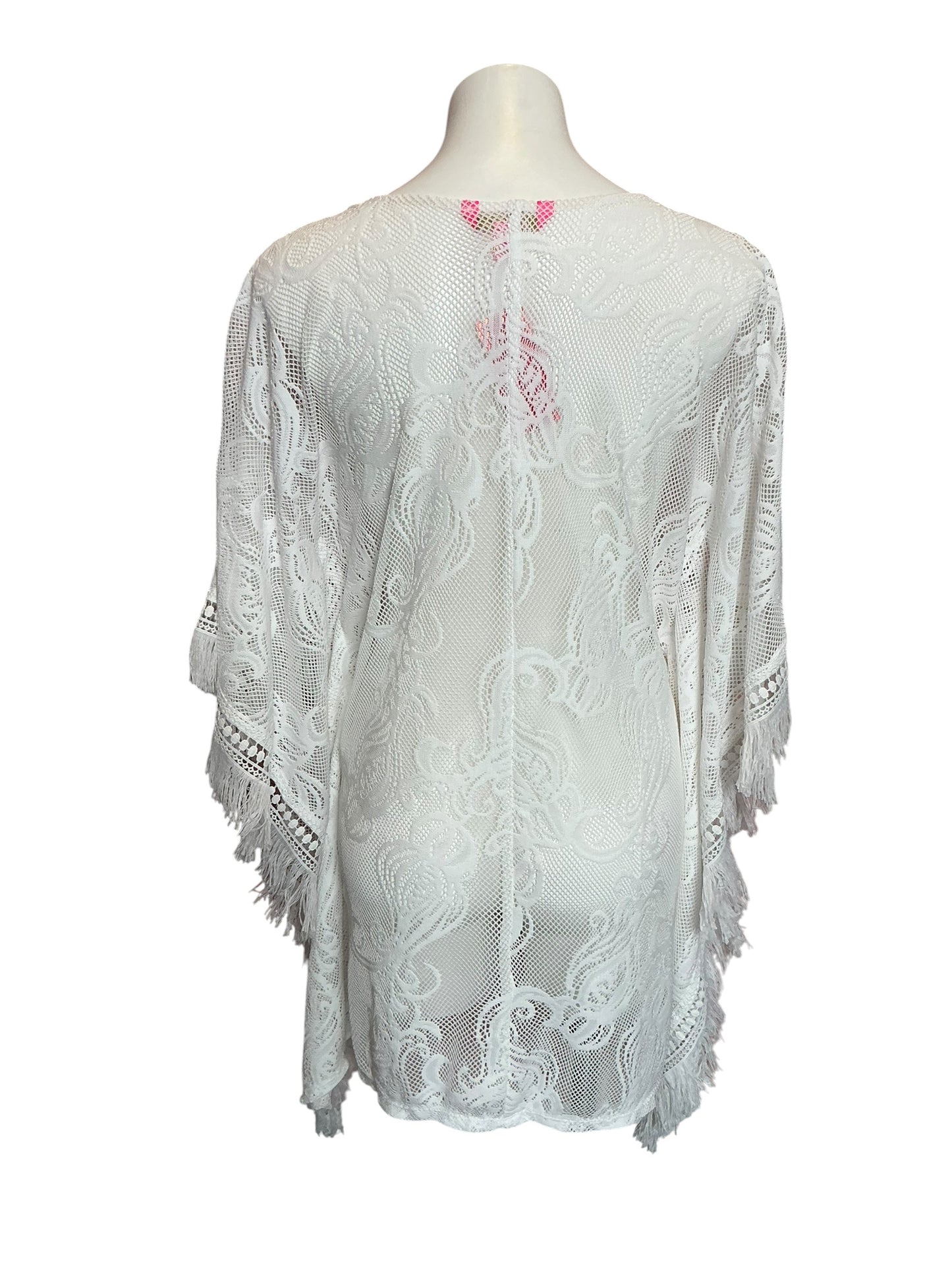 Lilly Pulitzer Skyla Lace Caftan Coverup White Jellyfish Critter Lace - Size M