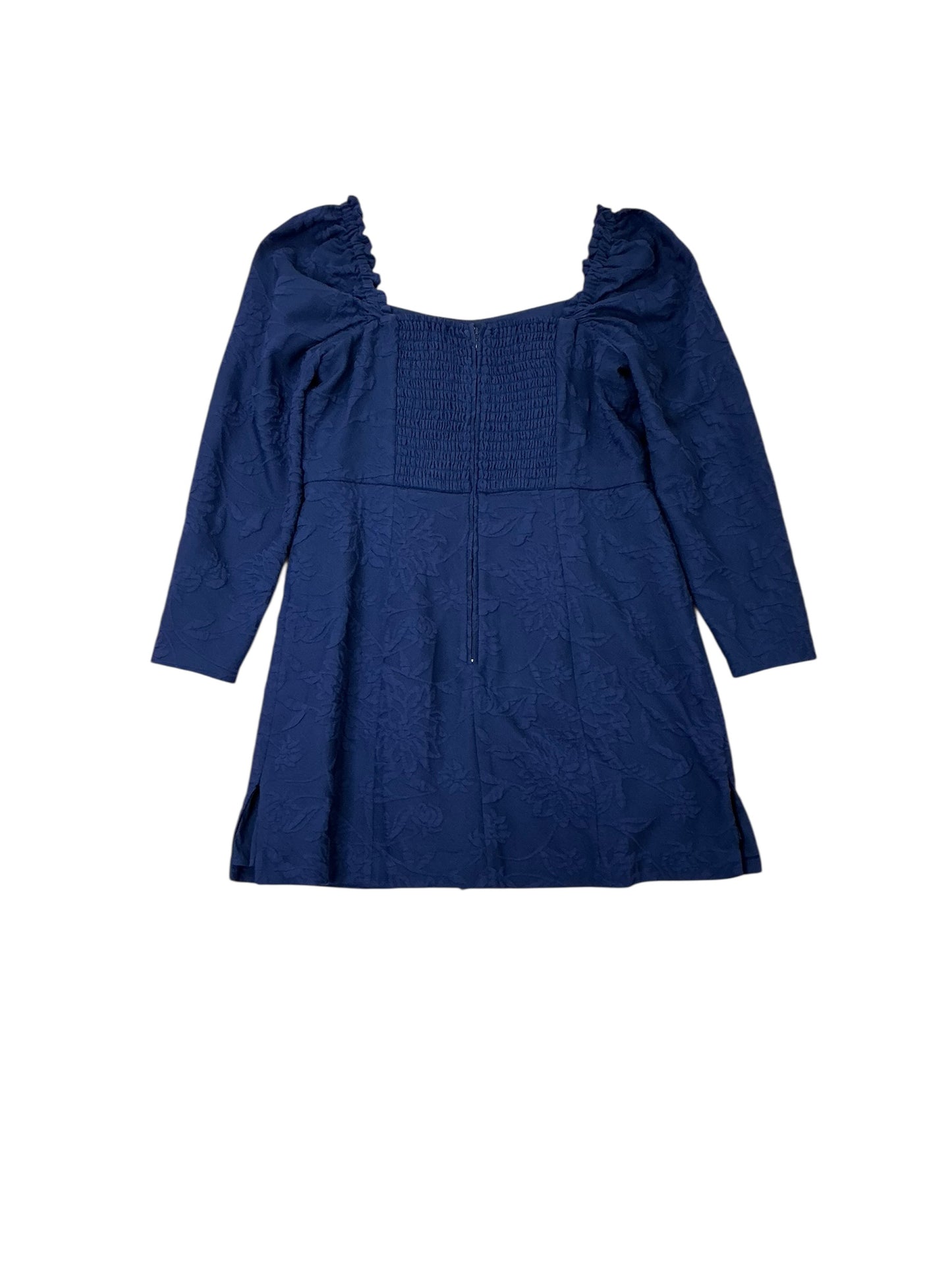 Lilly Pulitzer Ivanna Long Sleeve Romper - True Navy Caliente Pucker Jacquard - Size 12