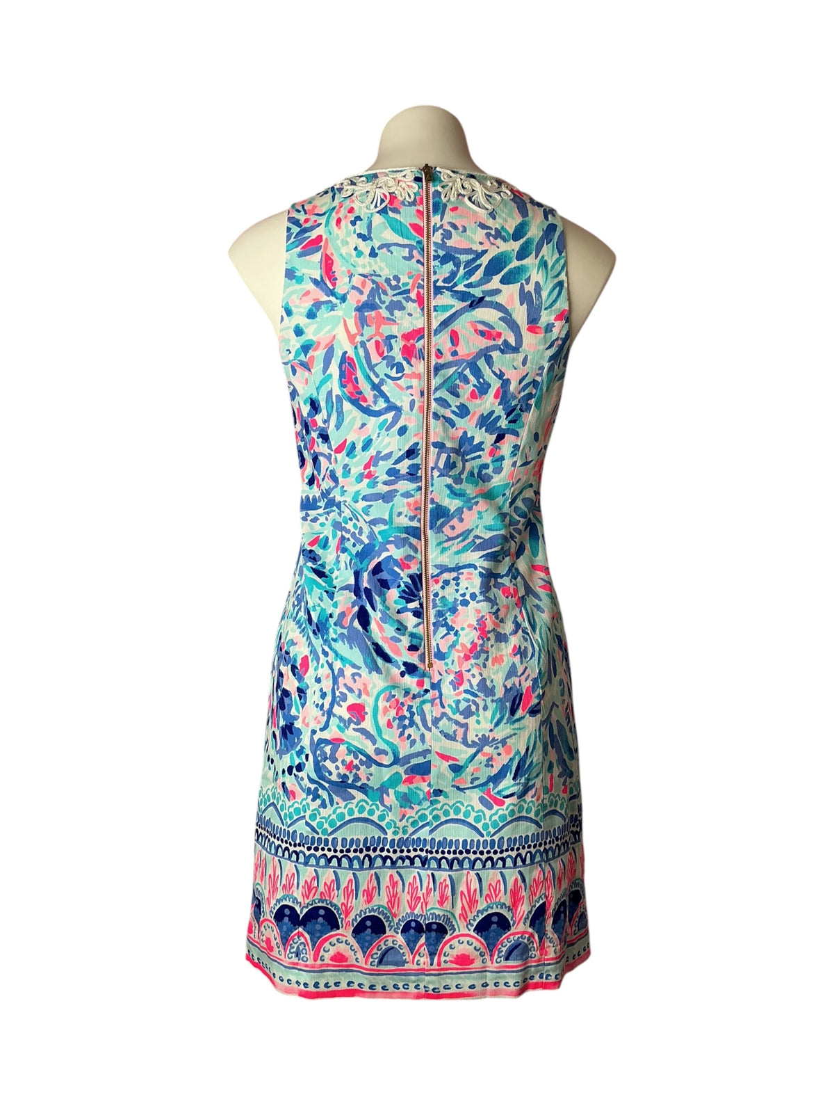 Lilly Pulitzer Gabby Shift Dress Breakwater Tint Party Wave - Size 4