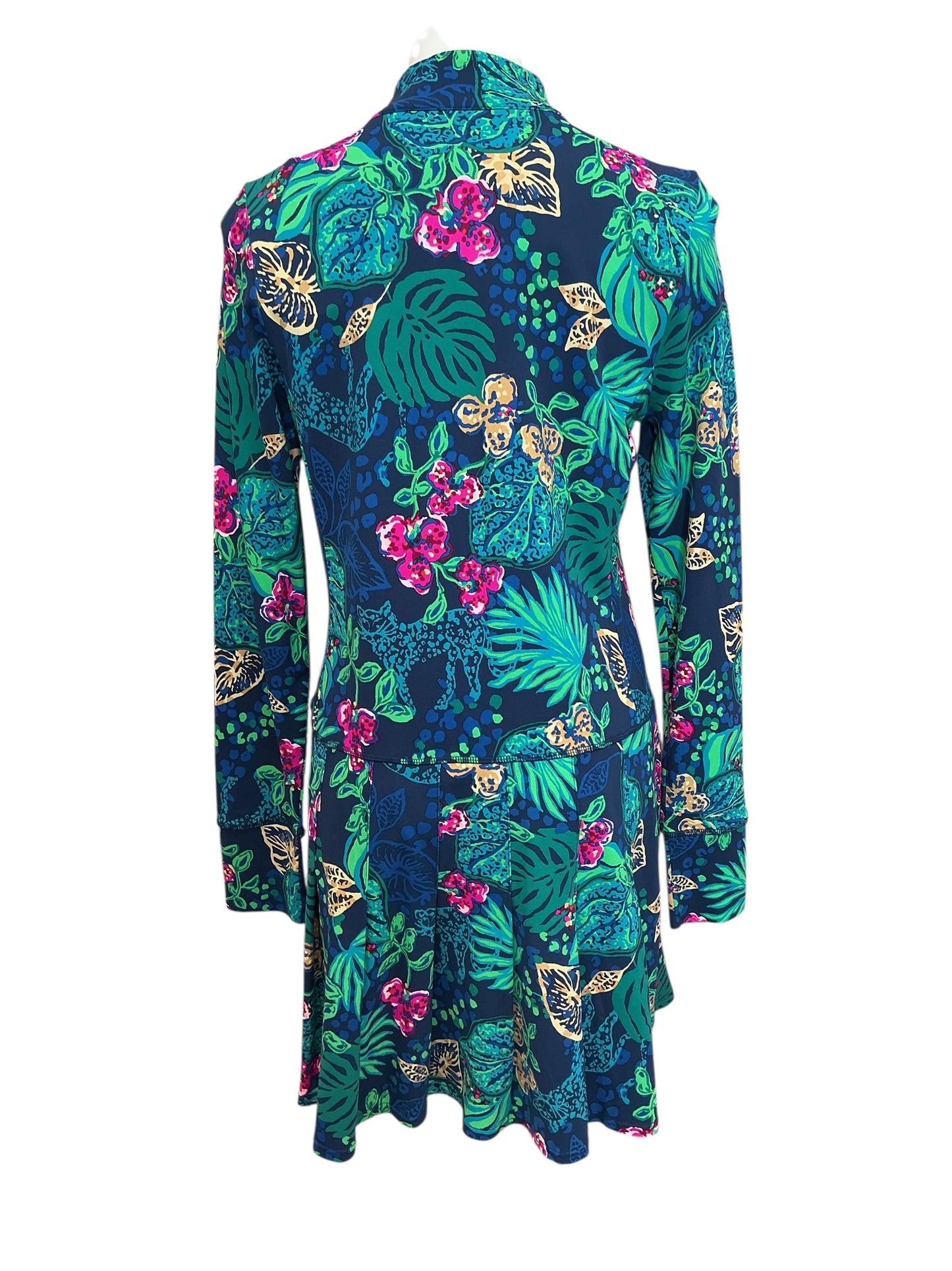 Lilly Pulitzer NWT Delmare Dress UPF 50+ Low Tide Navy Life Of The Party - Size L