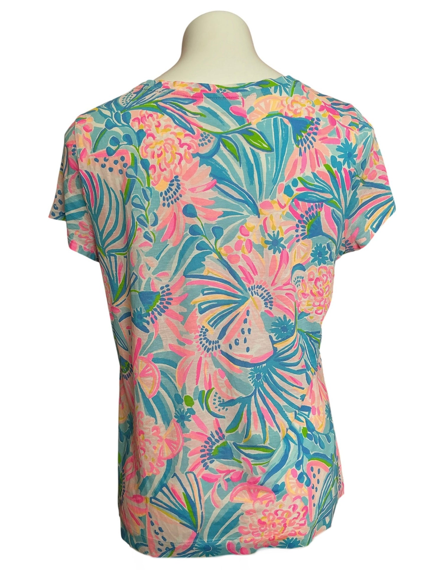 Lilly Pulitzer Rexa Square Neck Top Tropical Punch - Size L